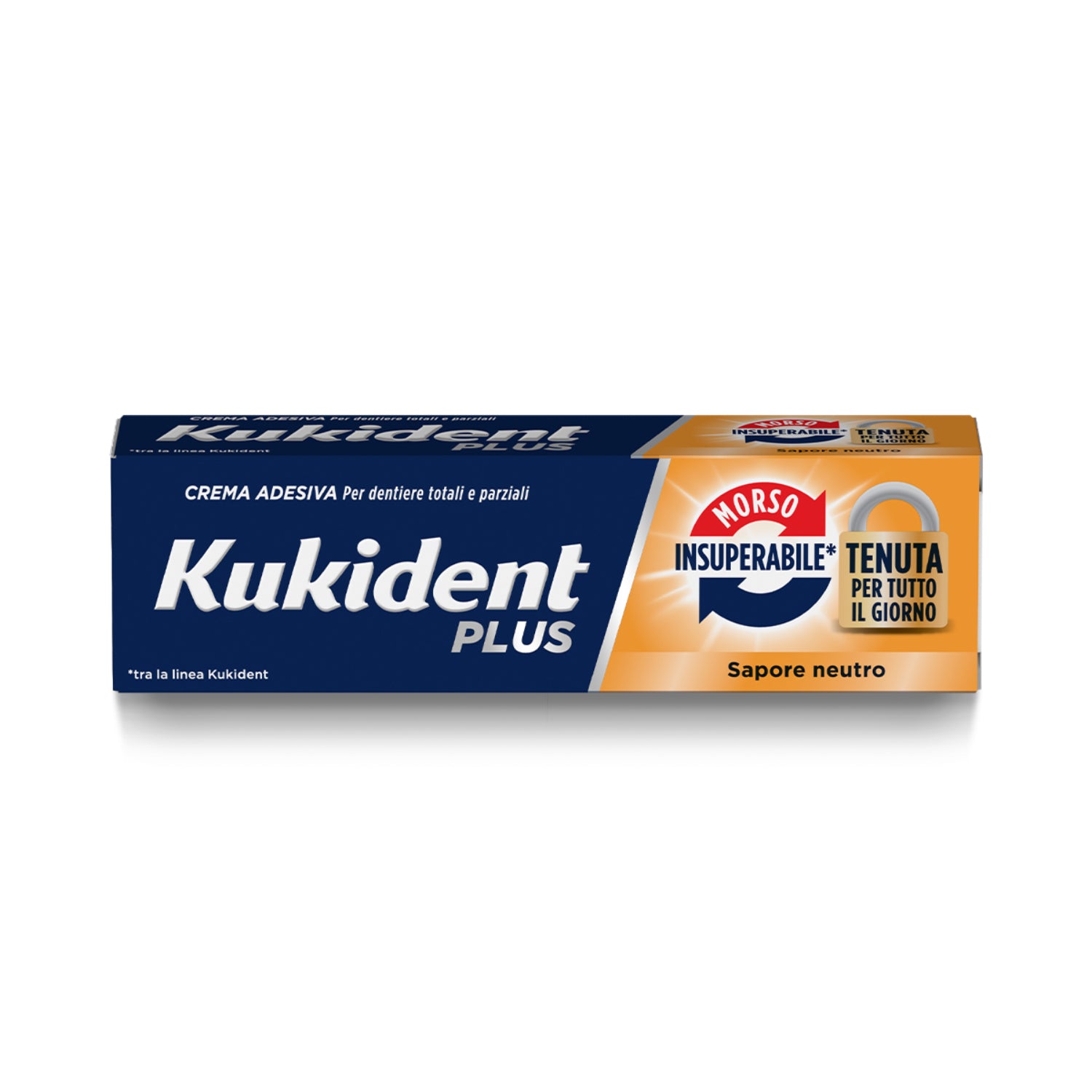 Kukident Plus Morso Insuperabile | Crema Adesiva Dentiera Tenuta Imbattibile Neutro | 40g