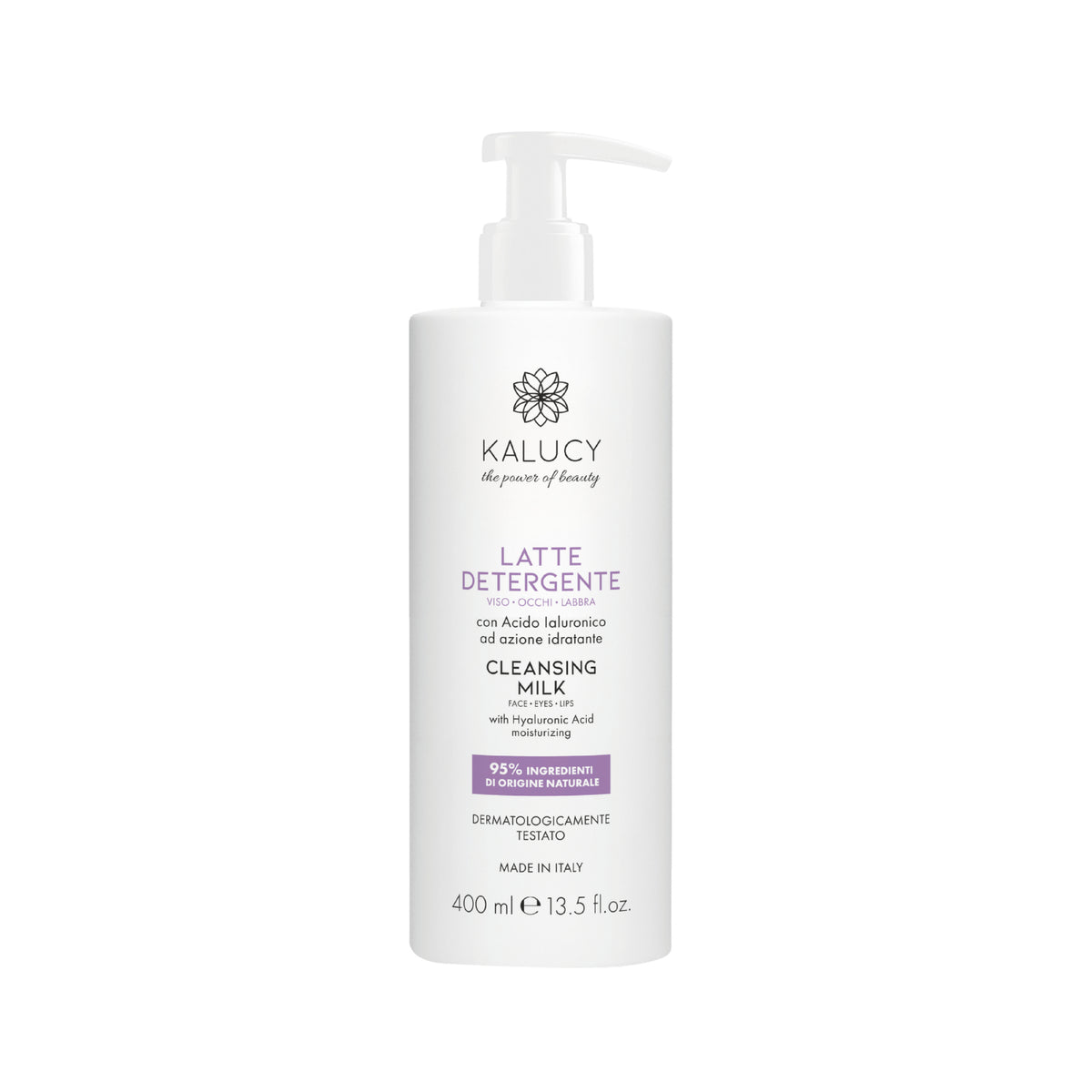 Kalucy Latte Detergente 95% naturale con acido ialuronico 400 ml