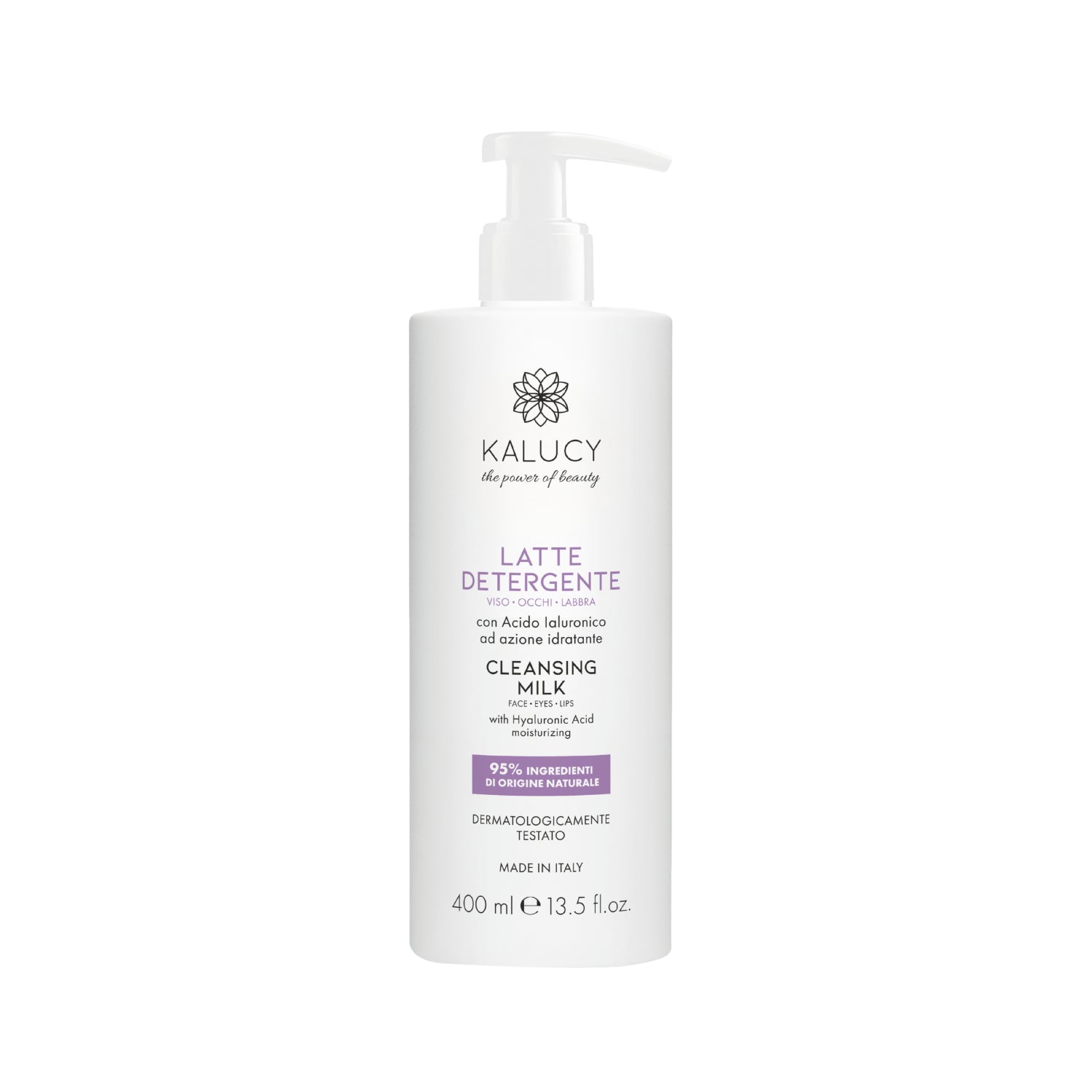 Kalucy Latte Detergente 95% naturale con acido ialuronico 400 ml
