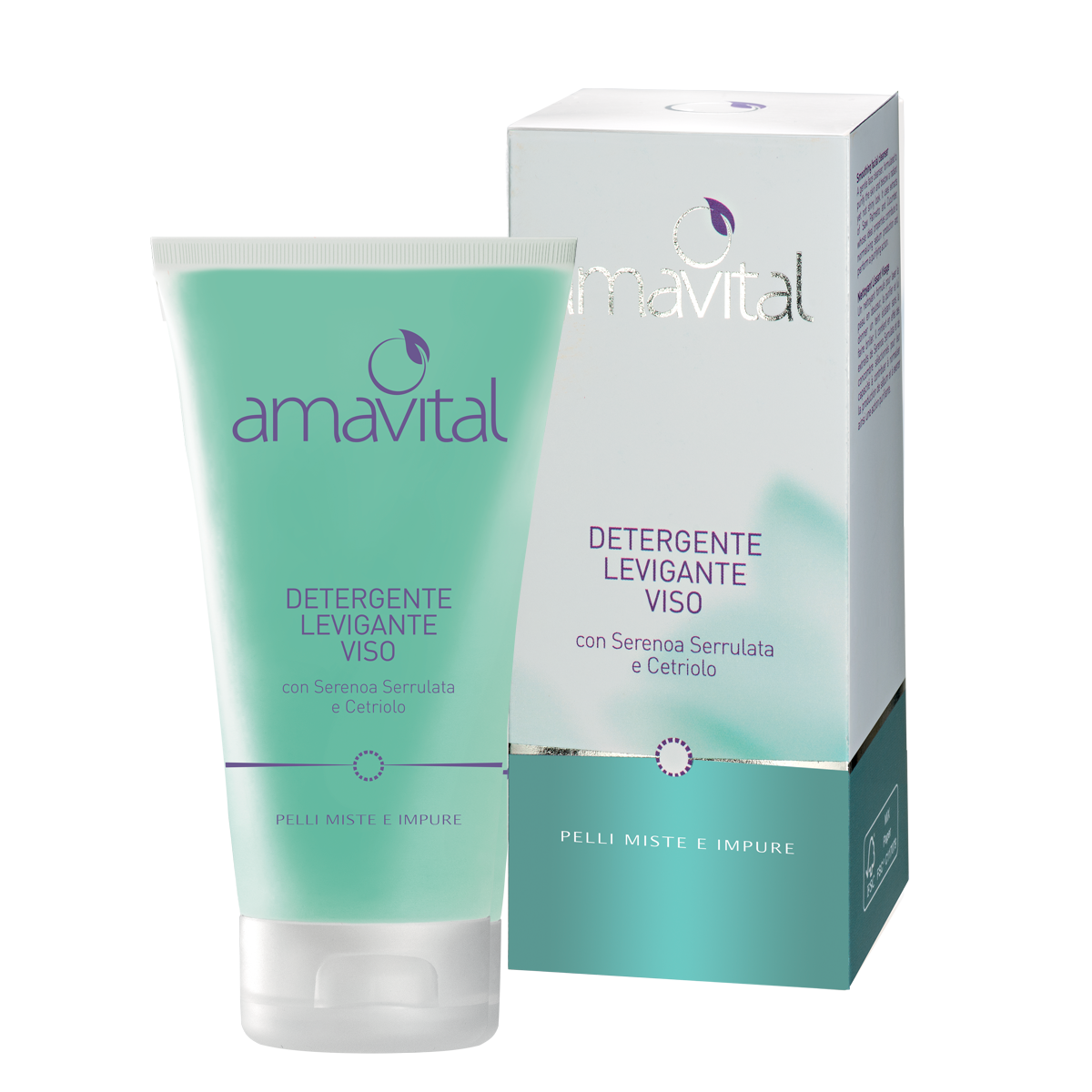 Amavital Detergente Viso Levigante | Purificante Pelle Mista | 150 ml
