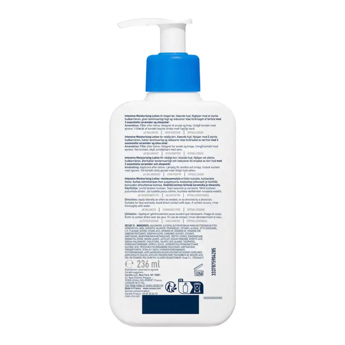 CeraVe | Lozione Idratante Intensiva Viso Corpo Pelle Molto Secca 5% Hydro-Urea | 236ml 6 