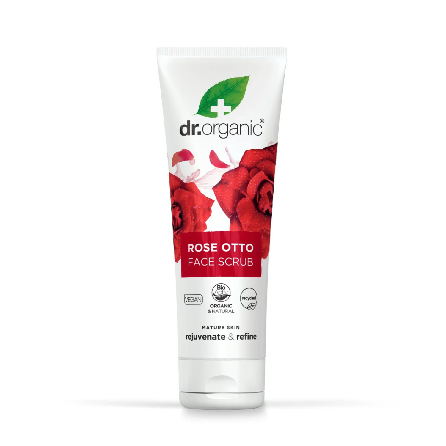 Dr. Organic Rose Otto | Scrub Viso Esfoliante Delicato Idratante Pelle Secca | 125 ml