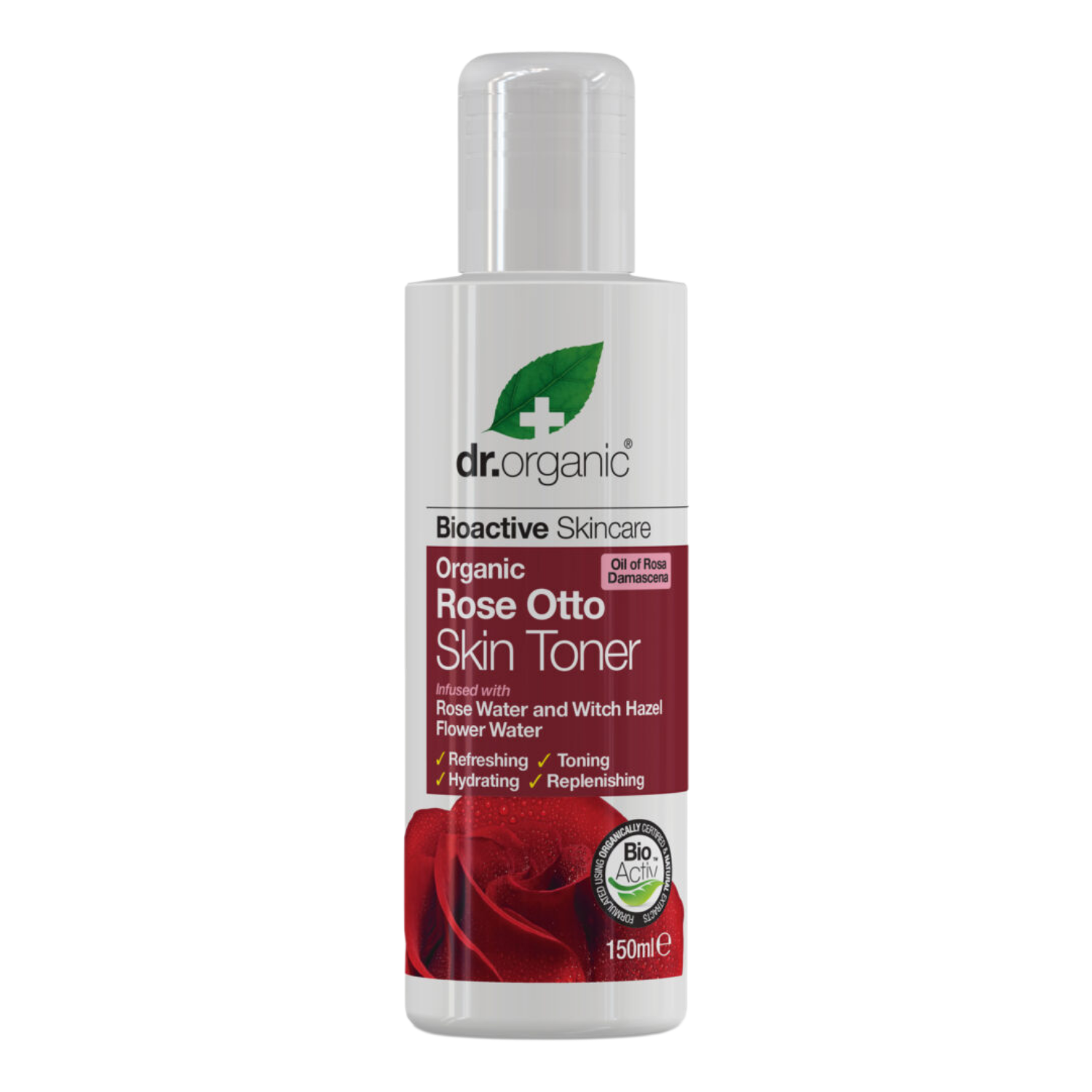 Dr. Organic Rose Otto | Tonico Viso Idratante Equilibrante Pelle Normale e Mista | 150 ml