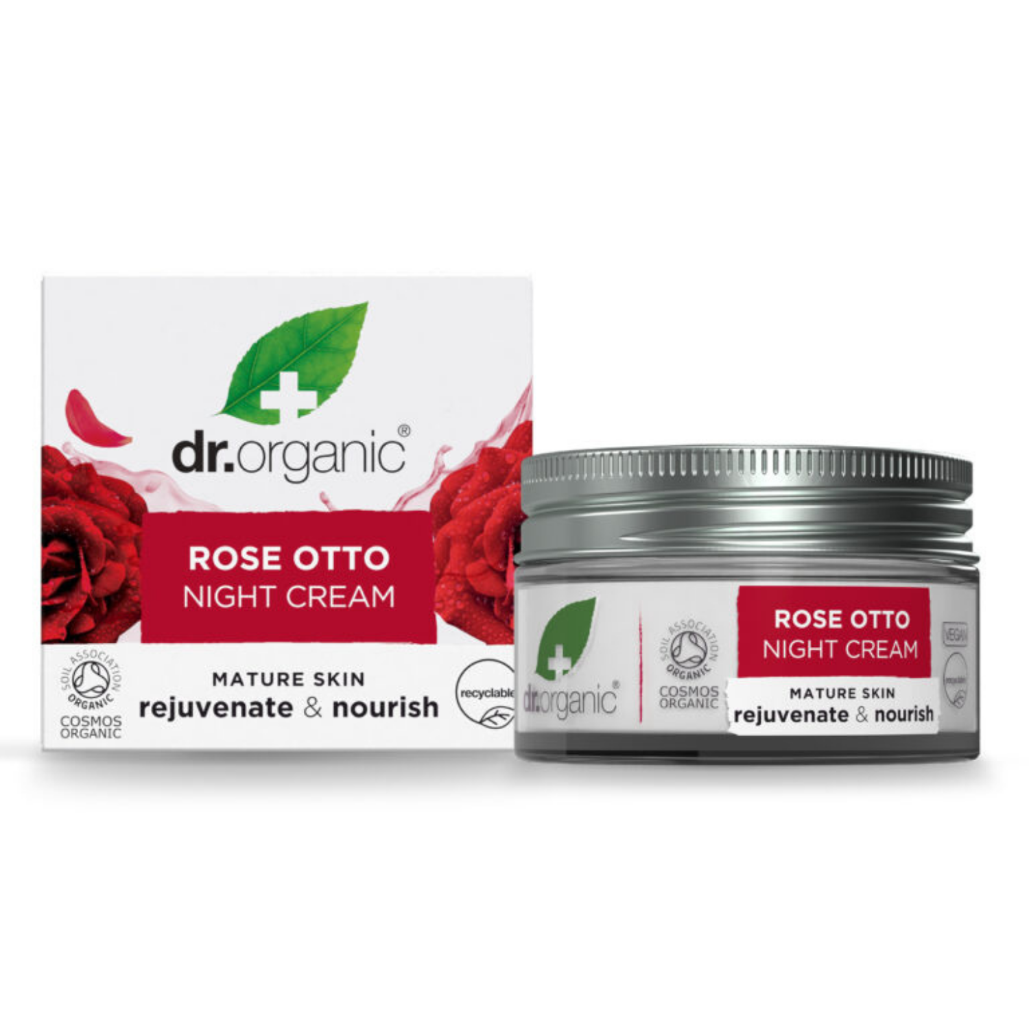 Dr. Organic Rose Otto | Crema Viso Notte Anti-Aging Anti-Rughe Idratante | 50 ml