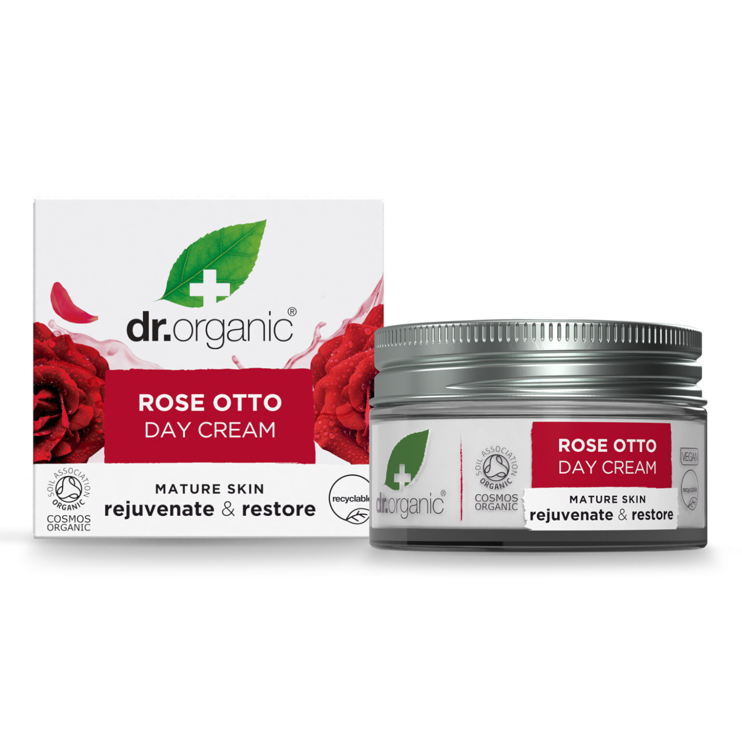 Dr. Organic Rose Otto | Crema Viso Giorno Idratante Anti-Age Collagene | 50 ml