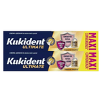 Kukident Ultimate | Crema Adesiva Dentiera Tecnologia 3in1 Tenuta Forte Neutro | Pacco Doppio Maxi 2x57g  