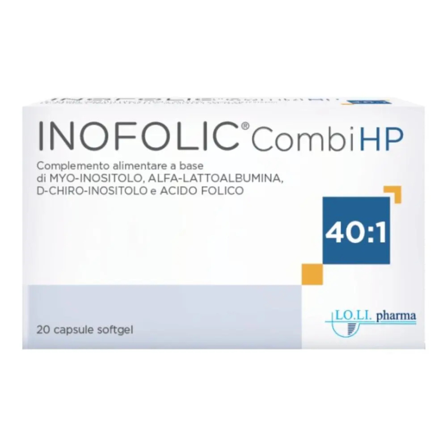 Inofolic Combi HP Integratore Fertilità | 20 Capsule Myo-Inositolo e Acido Folico