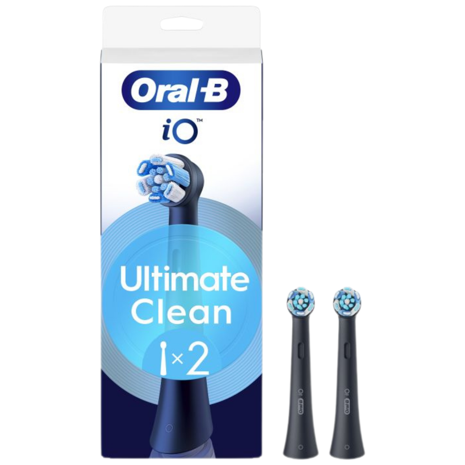 Oral-B iO Ultimate Clean Black | Testine Ricambio Spazzolino Elettrico | 2 Pezzi