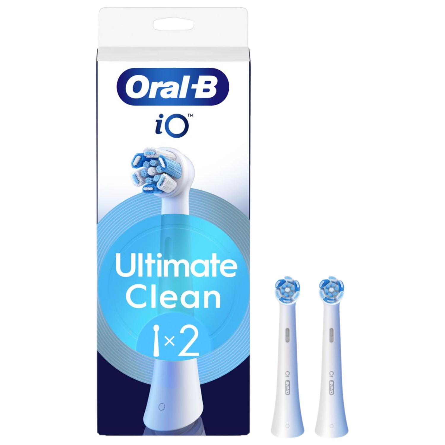 Oral-B iO Ultimate Clean White | Testine Ricambio Spazzolino Elettrico | 2 Pezzi