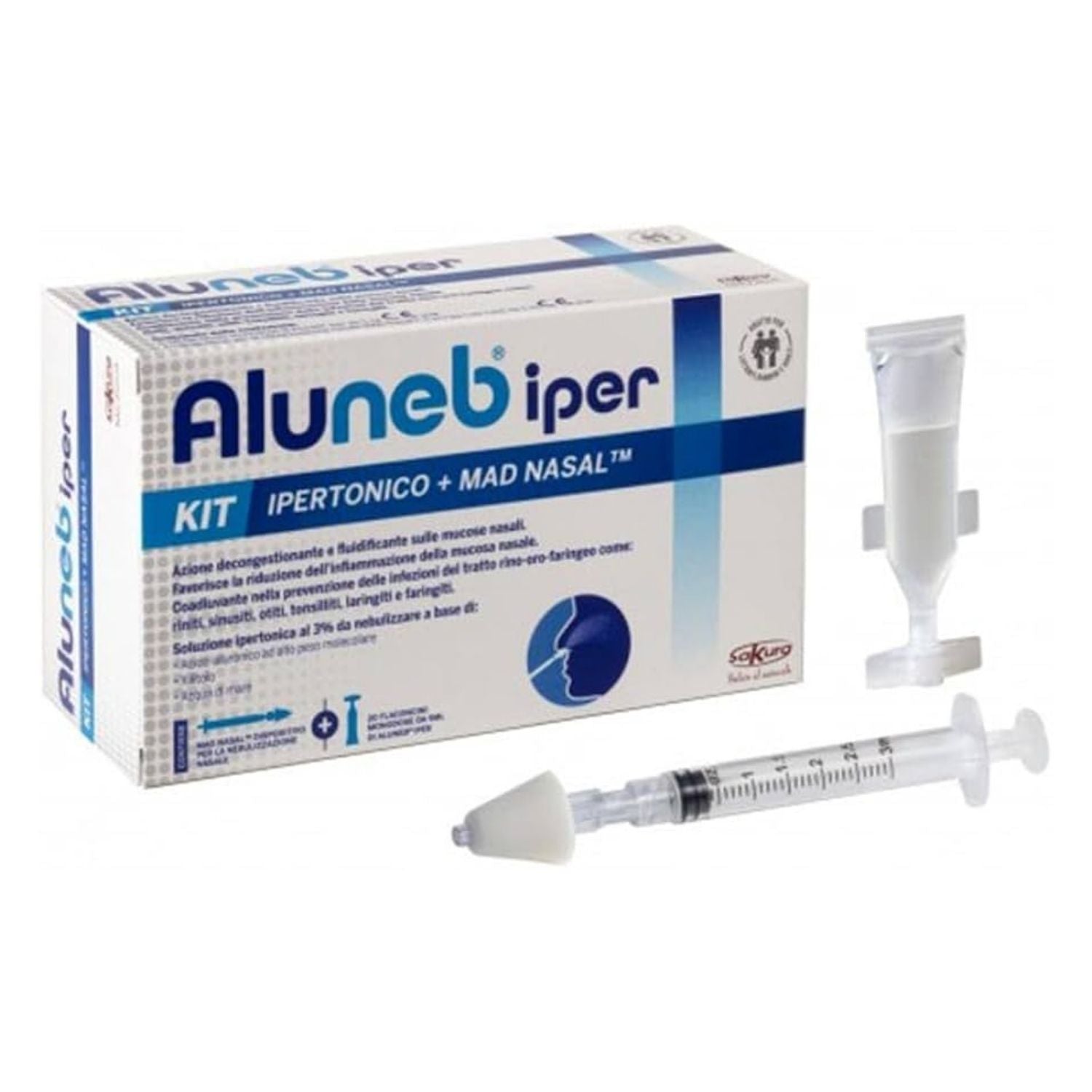 Aluneb Kit Ipertonico | Soluzione Aerosol 20 Flaconcini + Atomizzatore MAD Nasal