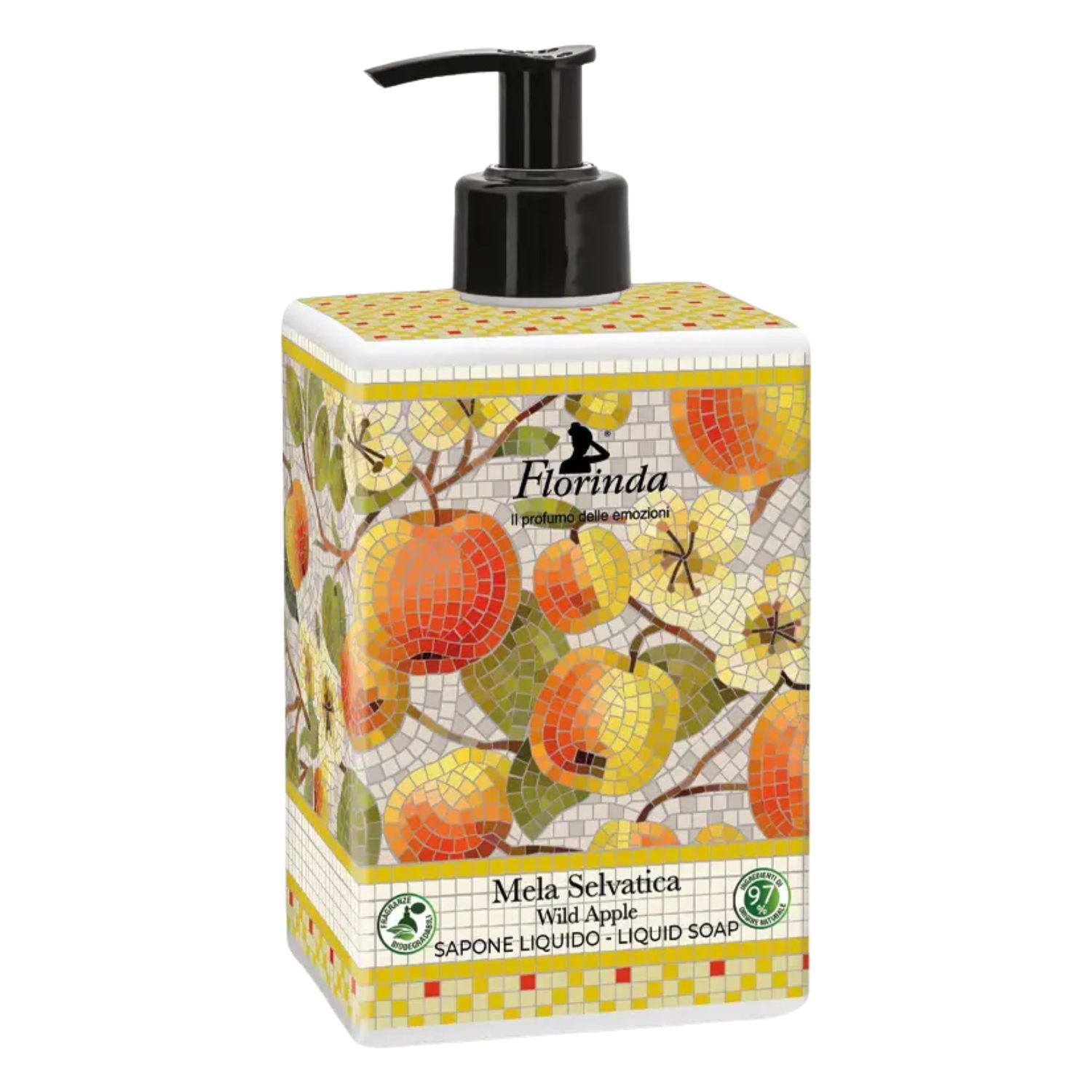 Florinda Mela Selvatica | Sapone Liquido Mosaici Italiani | 500 ml
