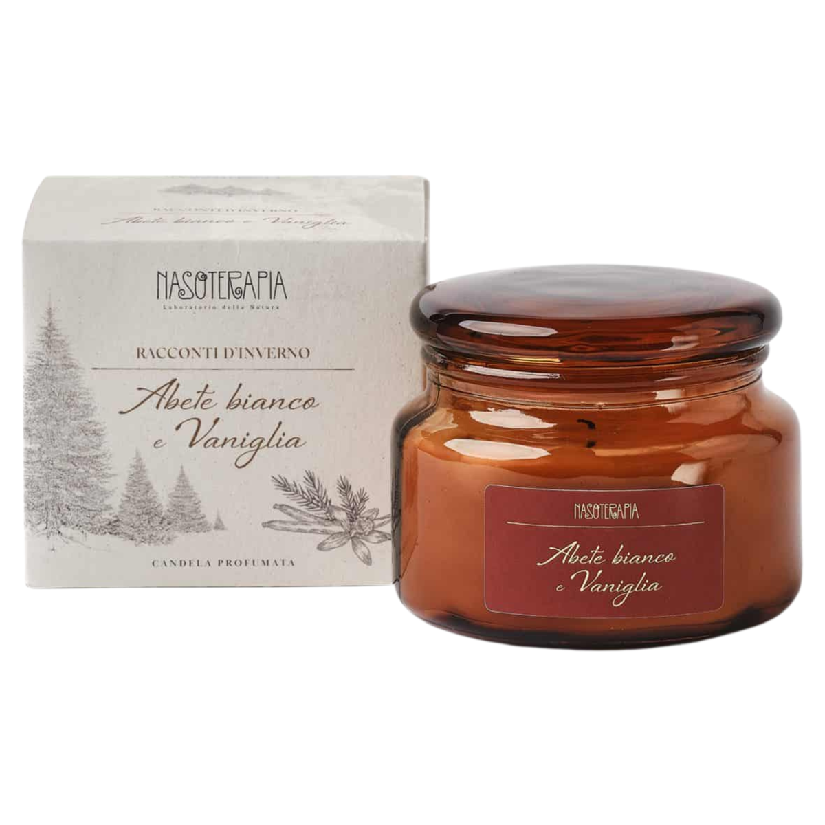 Nasoterapia Candela Profumata Prima Neve Abete Bianco e Vaniglia 245 g  