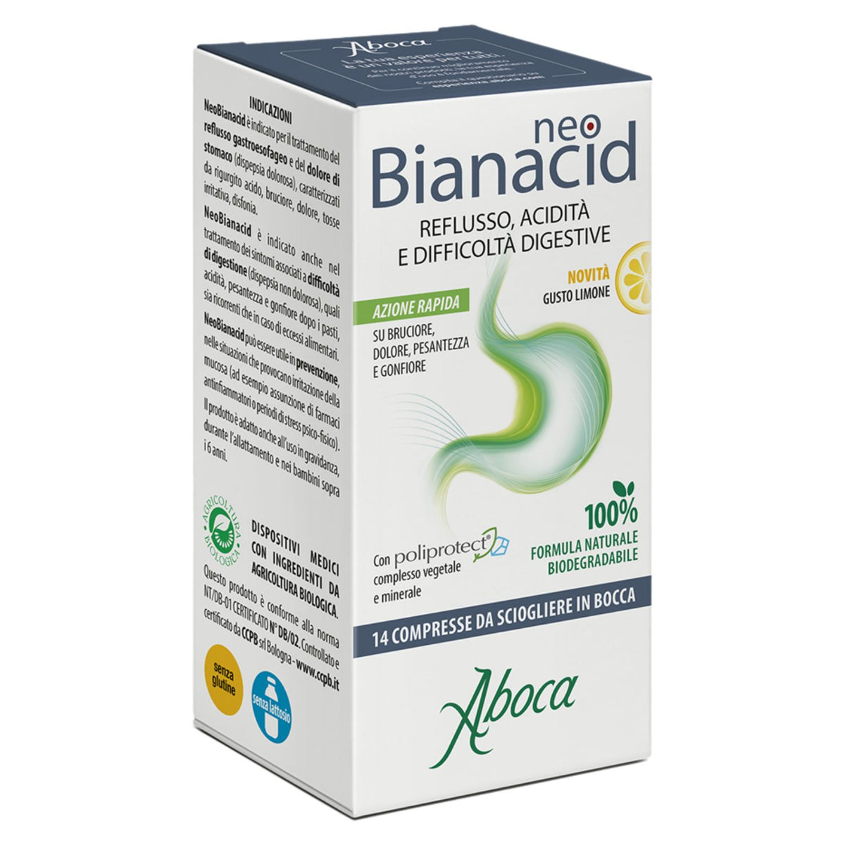 Aboca Neobianacid | Reflusso e Acidità Gusto Limone | 14 Compresse Orodispersibili  