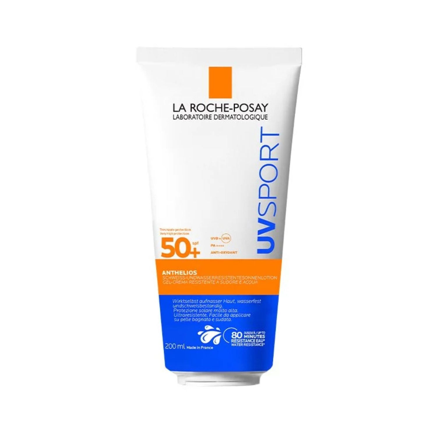 La Roche Posay Anthelios UVSport Gel-Crema Resistente Acqua Sudore SPF50+ | Protezione Solare Sport | 200ml