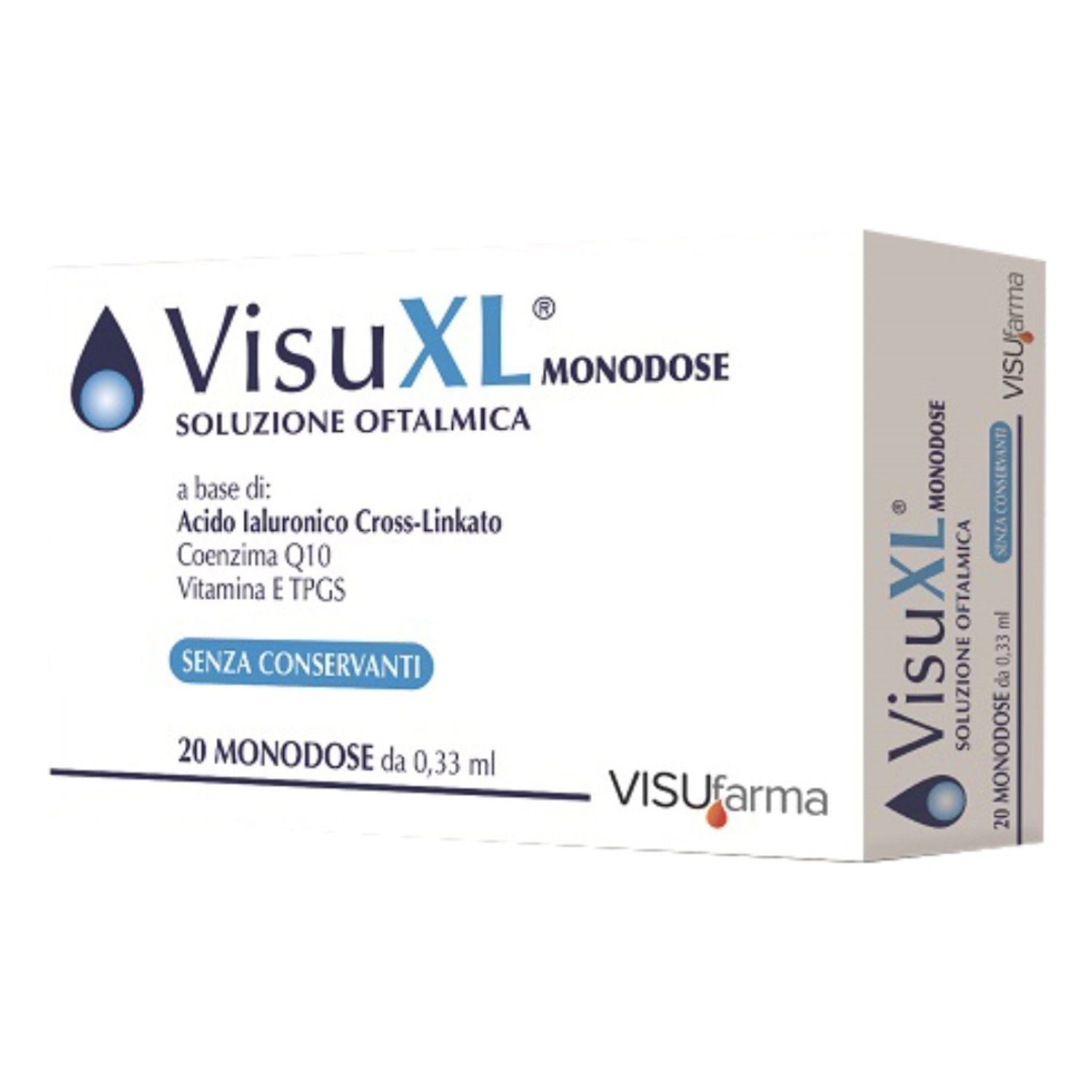VisuXL | Collirio Monodose Antiossidante Acido Ialuronico Cross-Linkato | 20 Flaconcini