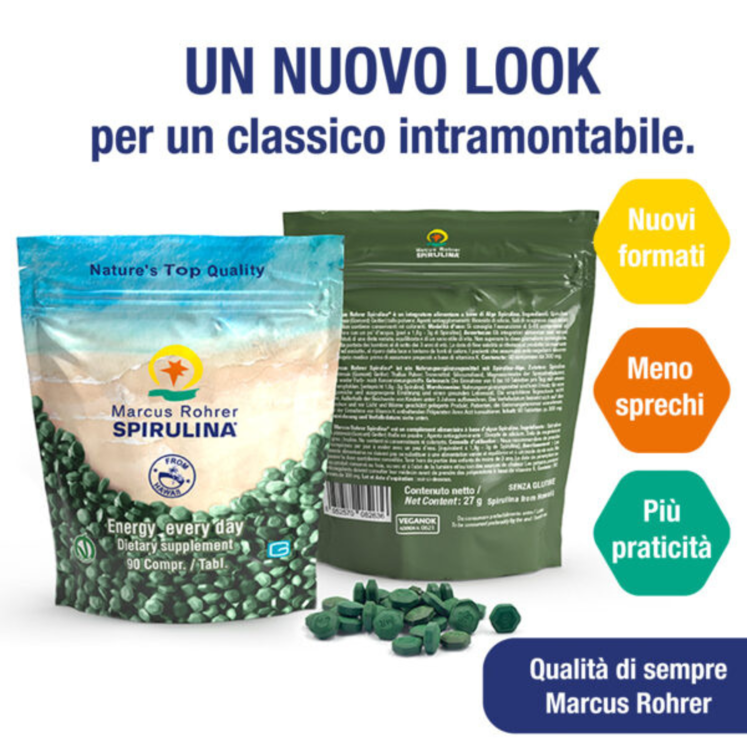 Marcus Rohrer Spirulina | Integratore Spirulina Vegano | 90 Compresse