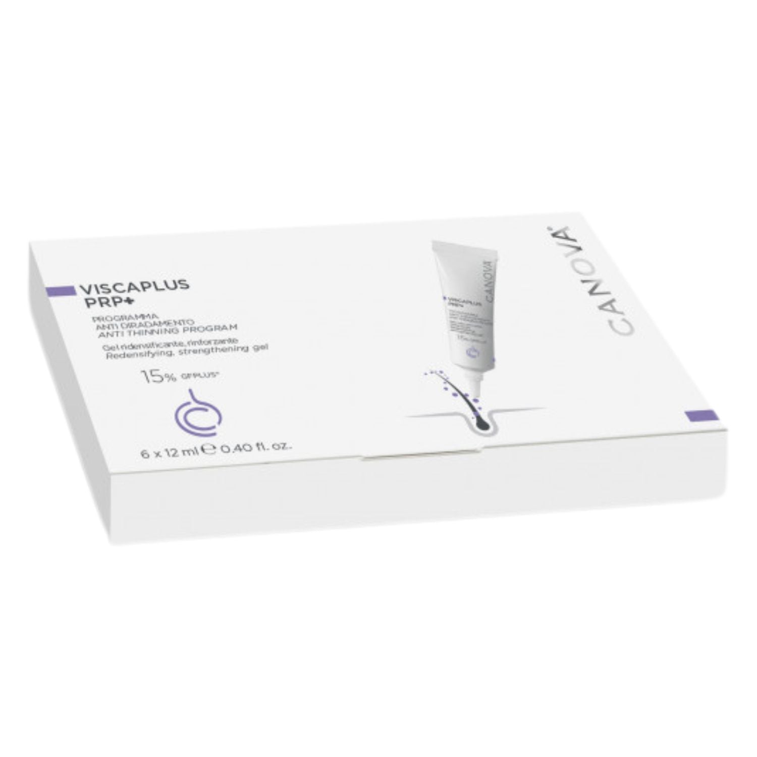 Viscaplus PRP+ | Gel Anticaduta Capelli Ridensificante | 6 Tubi 12ml