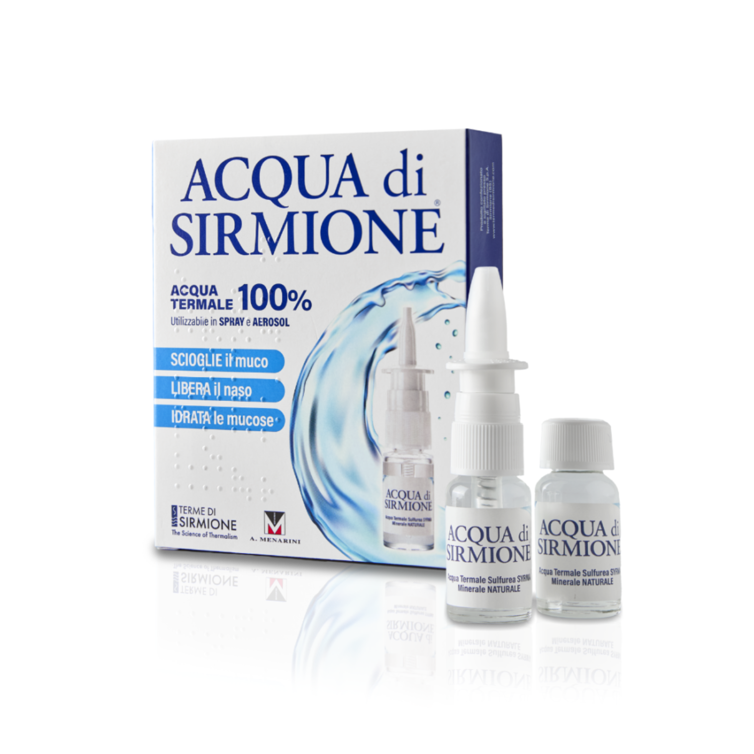 Acqua di Sirmione | Acqua Termale Sulfurea Spray Nasale | 6 Flaconcini 15ml