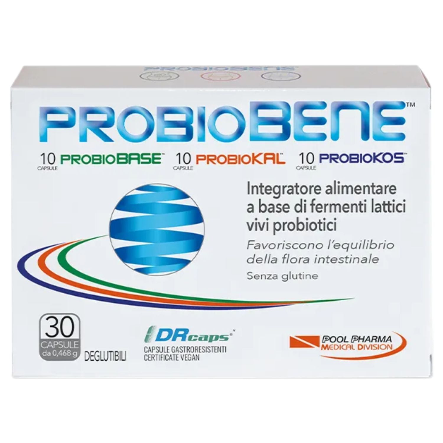 Probiobene | Integratore Fermenti Lattici Probiotici 3 in 1 | 30 Capsule