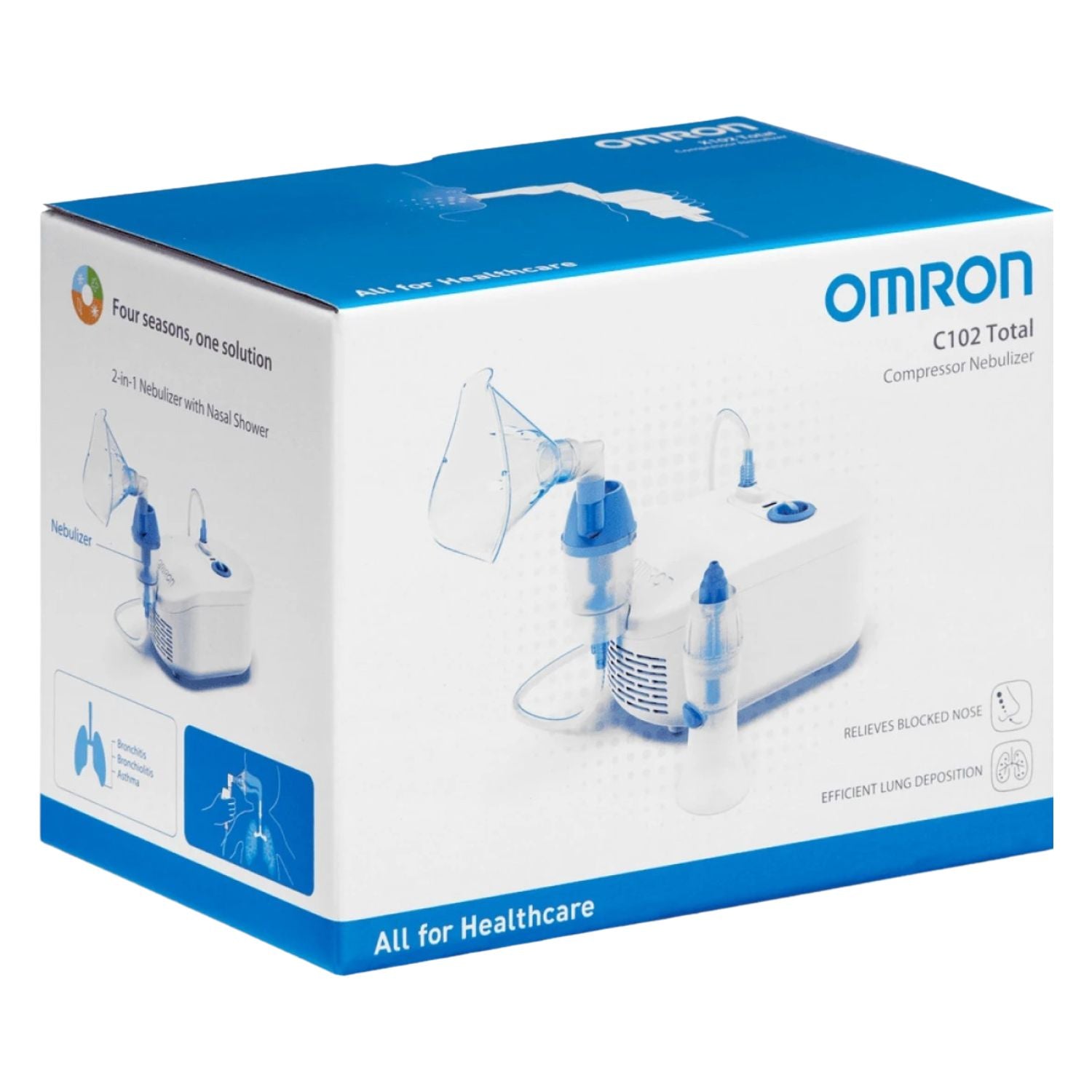 Omron C102 Total | Nebulizzatore con Doccia Nasale 2in1 | 1 Pezzo 2