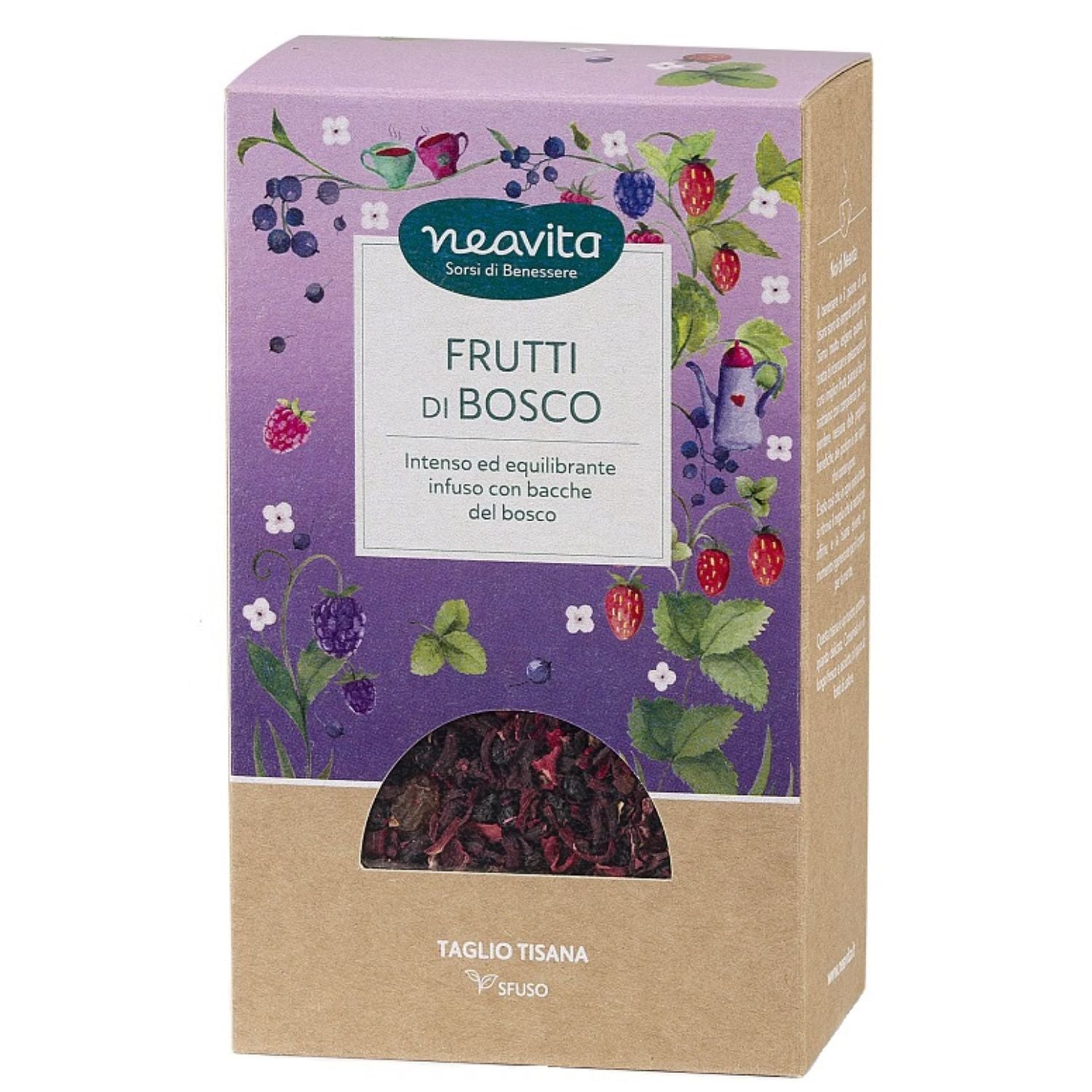 Neavita Frutti di Bosco | Infuso Taglio Tisana Sfuso Ricarica | 80g