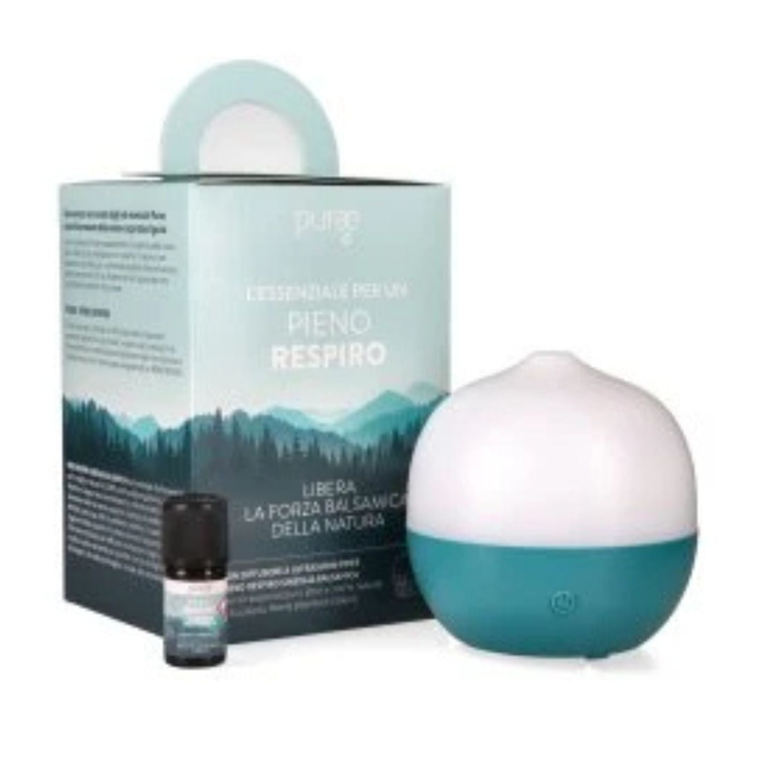 Purae Kit Diffusore Ultrasuoni Piper + Sinergia Balsamica Pieno Respiro | Oli Essenziali

