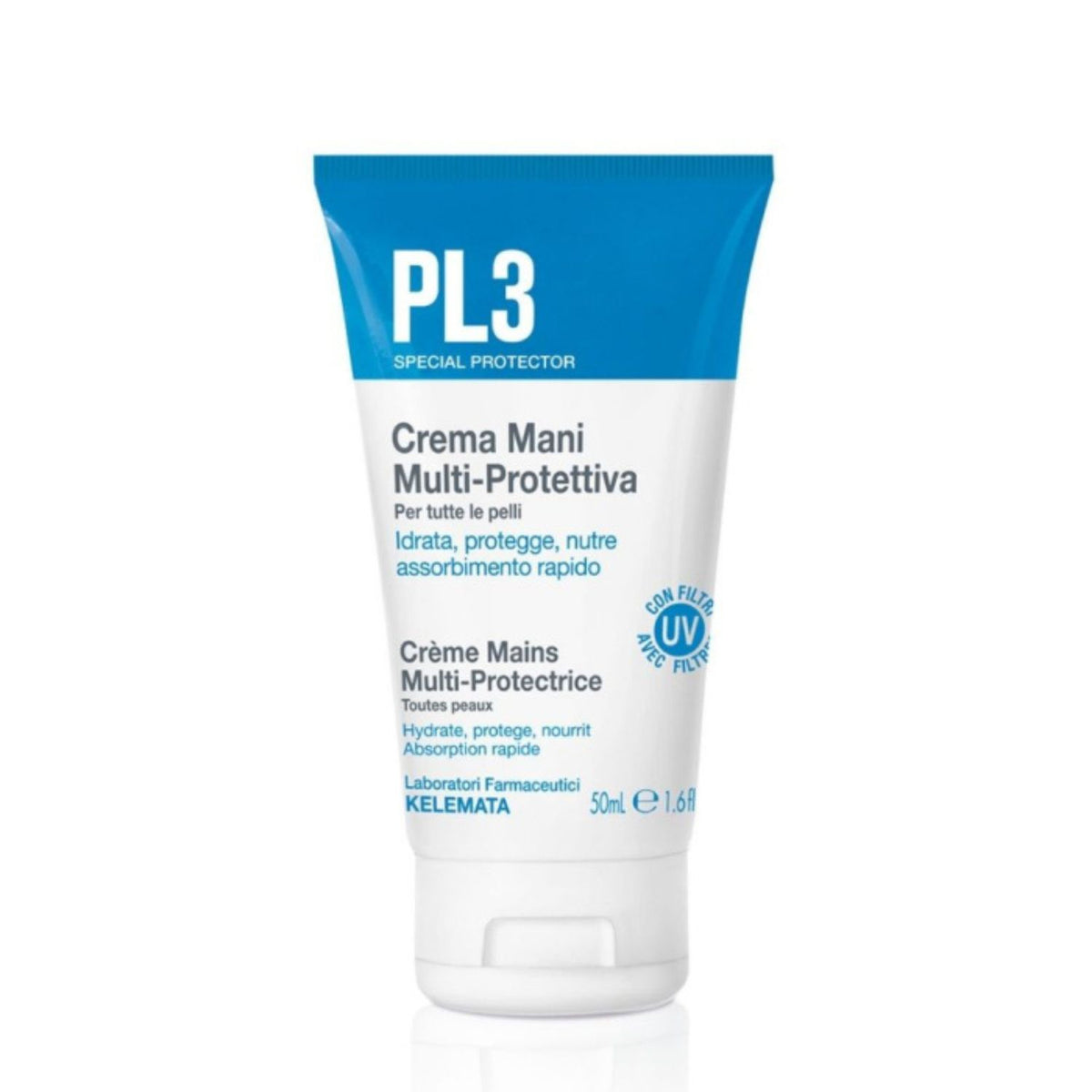 PL3 | Crema Mani Multi-Protettiva con Acido Ialuronico e Ceramidi | 50ml  