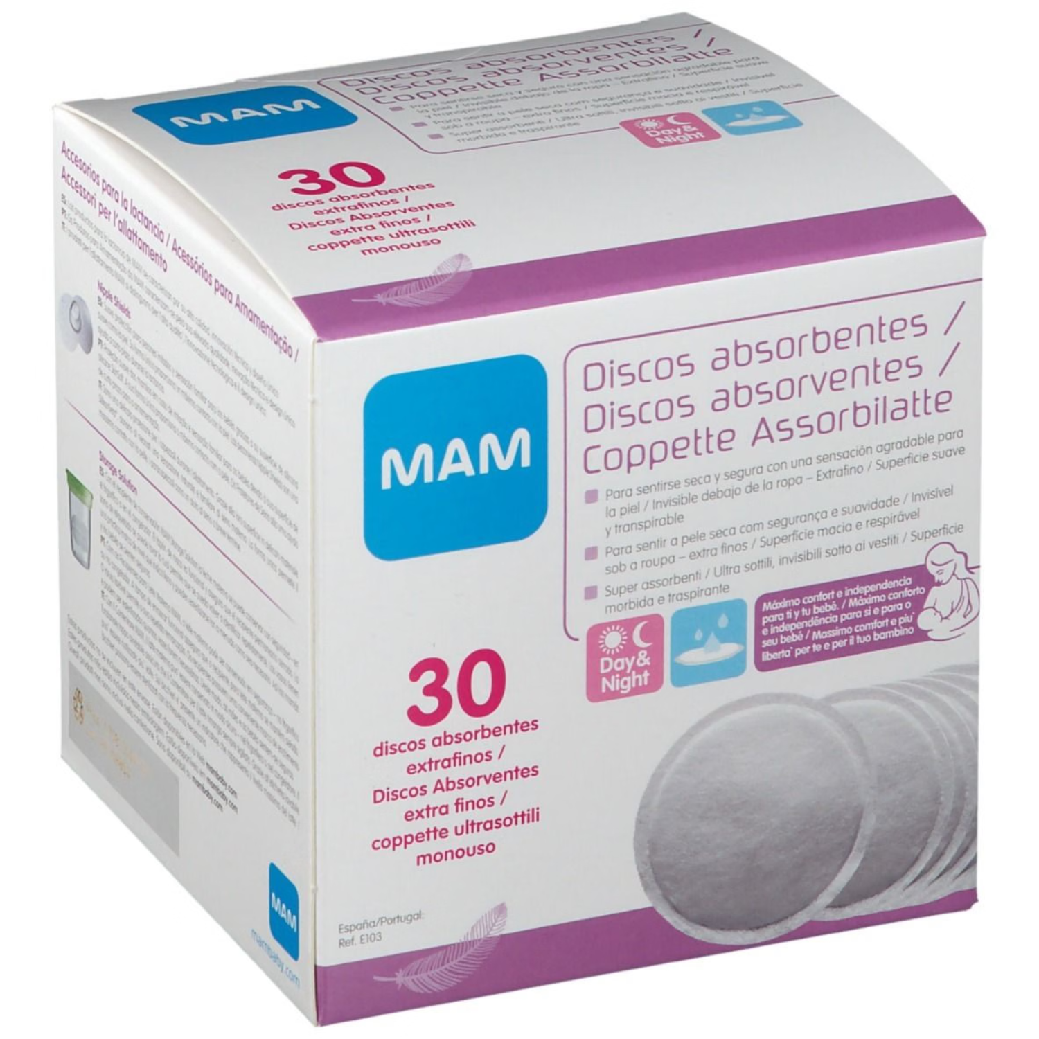 MAM Coppette Assorbilatte | Coppette Allattamento Ultra Sottili | 30 Pezzi