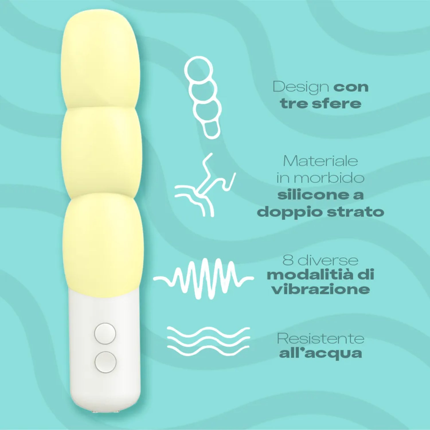 Durex Play Sorbett-Oh | Vibratore Tre Sfere Ricaricabile Waterproof | 1 Pezzo