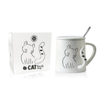 Himalaya Mug Cat Modello 5 | Tazza in Ceramica con Coperchio e Cucchiaino | 350 ml  