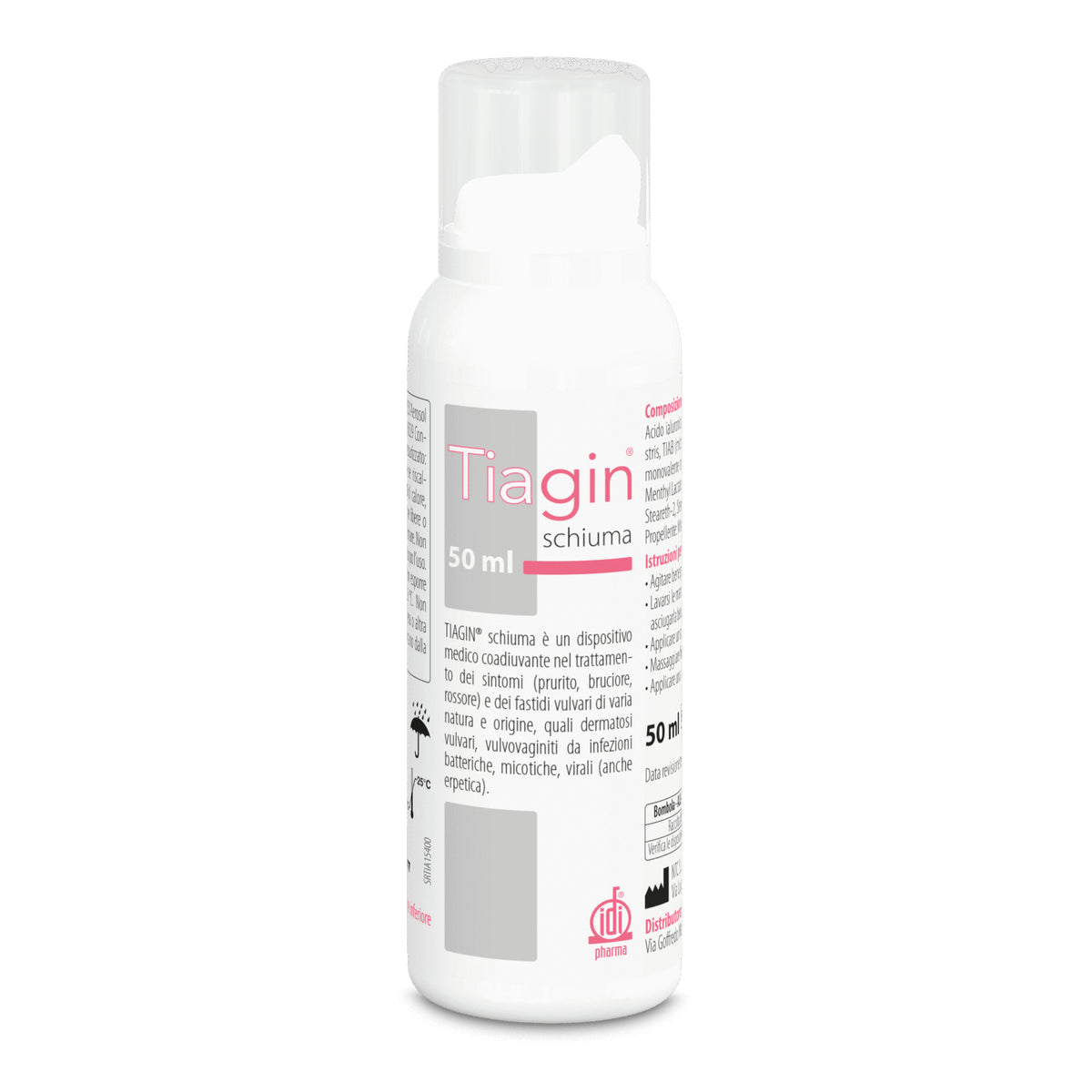 Tiagin | Schiuma Ginecologica Argento Acido Ialuronico Malva | 125 ml  