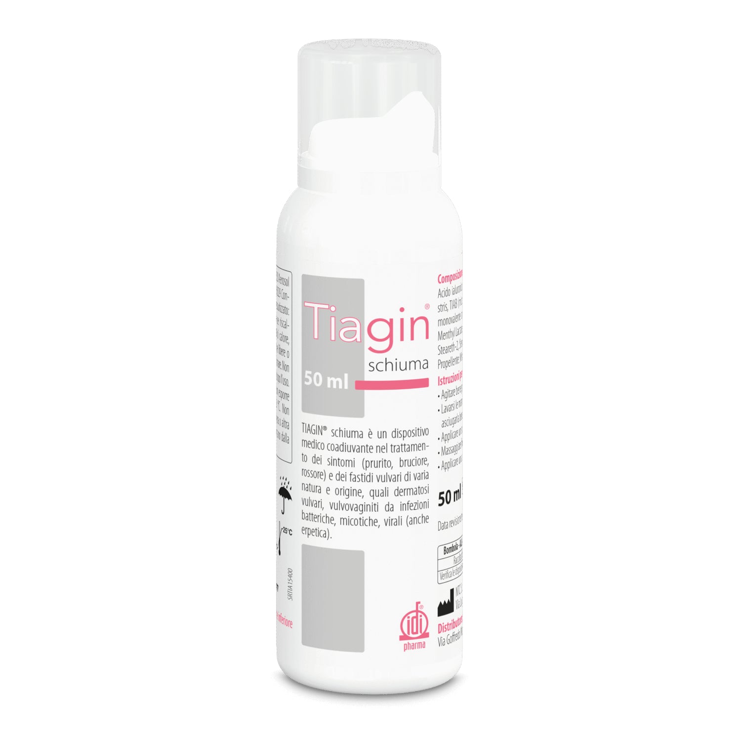Tiagin | Schiuma Ginecologica Argento Acido Ialuronico Malva | 125 ml
