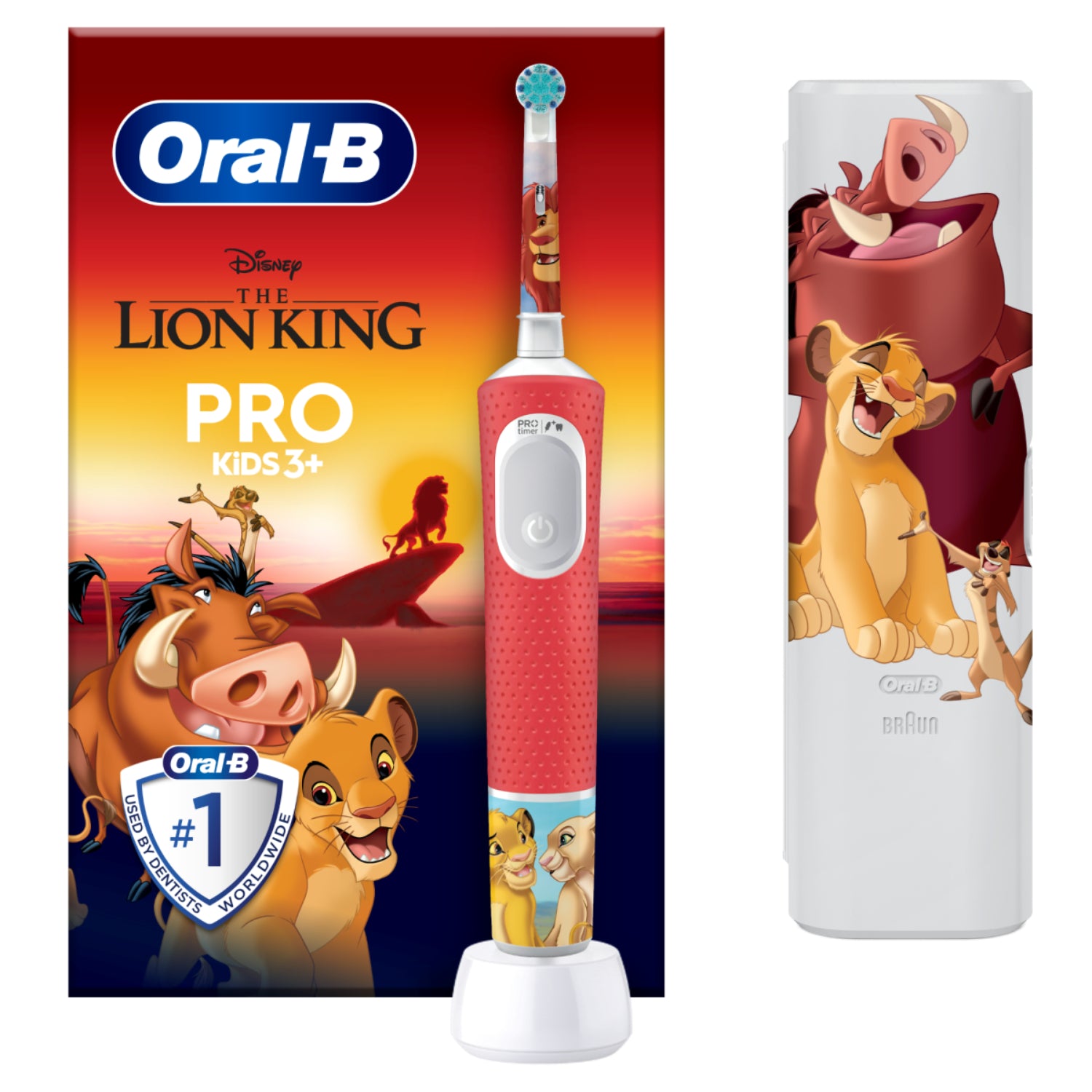 Oral-B Pro Kids 3+ Re Leone | Spazzolino Elettrico Bambini Ricaricabile | Modalità Delicata + App Disney 2