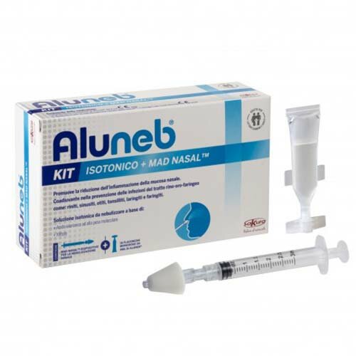 Aluneb Kit Isotonico | Soluzione Aerosol 15 Flaconcini + Atomizzatore MAD Nasal
