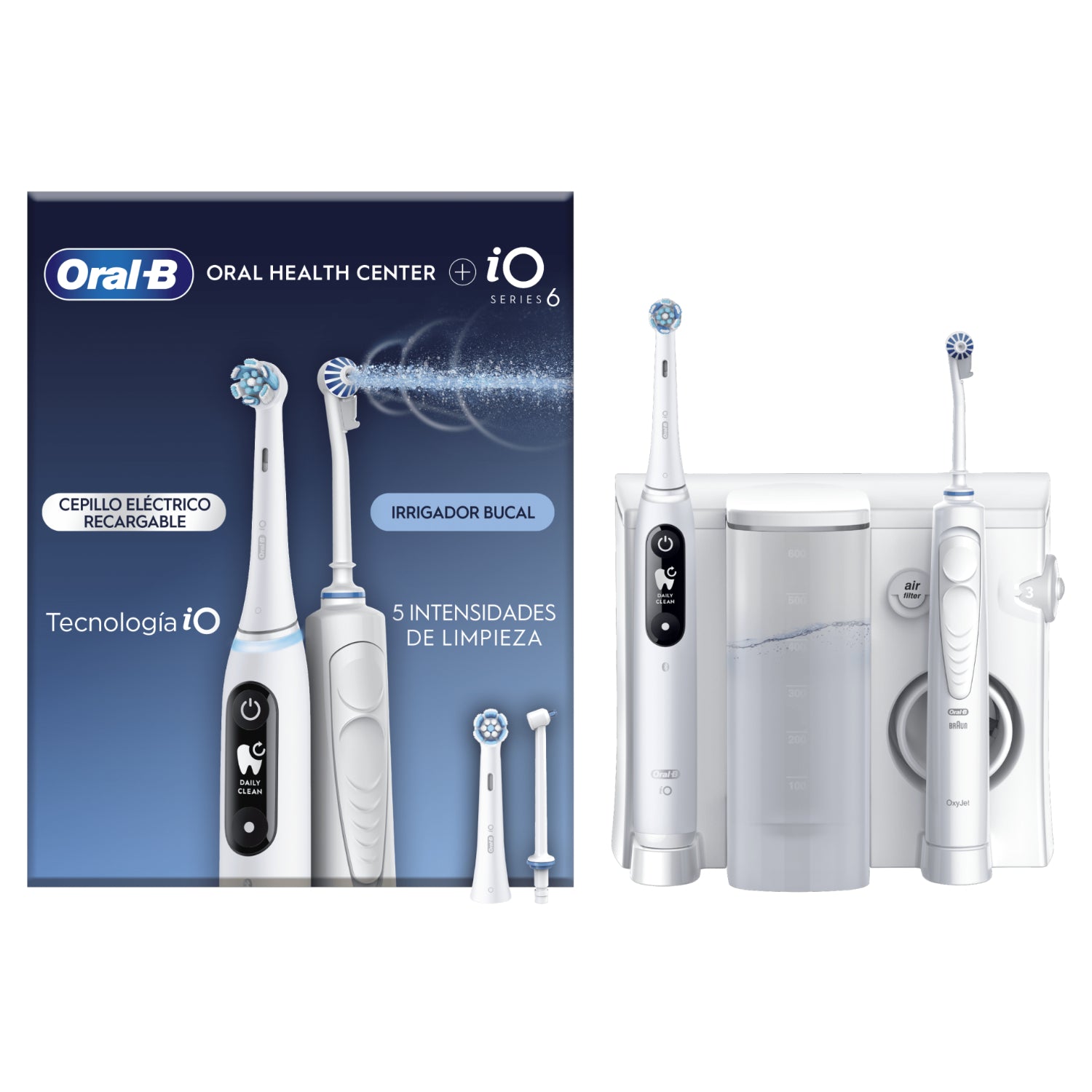 Oral-B Oral Center | Kit Idropulsore MD20 Oxyjet Waterjet + Spazzolino Elettrico iO6 Display | 5 Modalità