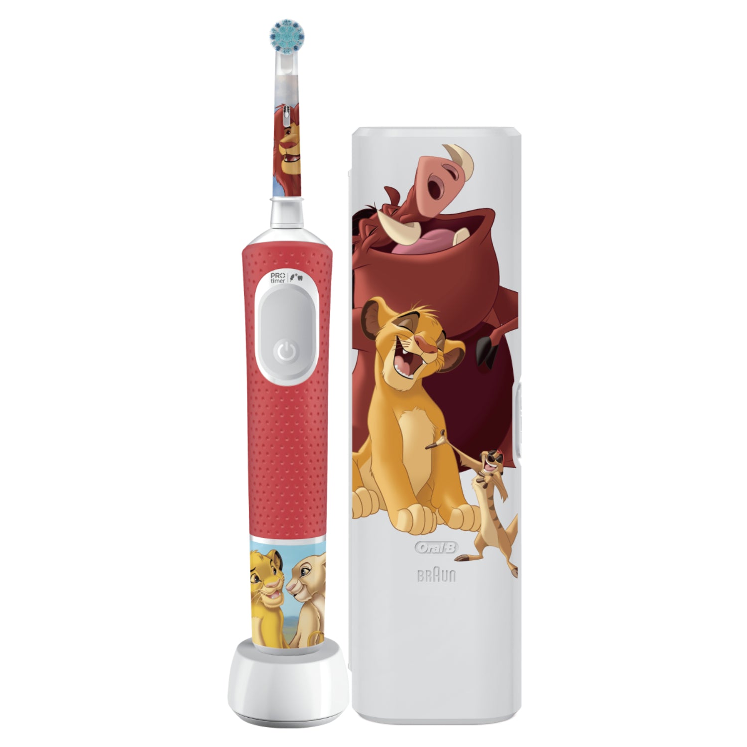 Oral-B Pro Kids 3+ Re Leone | Spazzolino Elettrico Bambini Ricaricabile | Modalità Delicata + App Disney 3