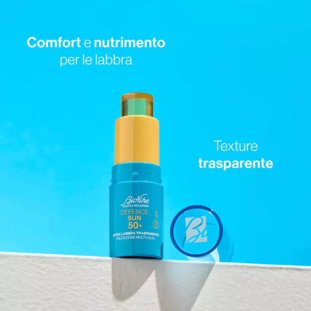 Bionike Defence Sun Stick Labbra Trasparente Spf50+ Protezione Solare Molto Alta 4,5ml