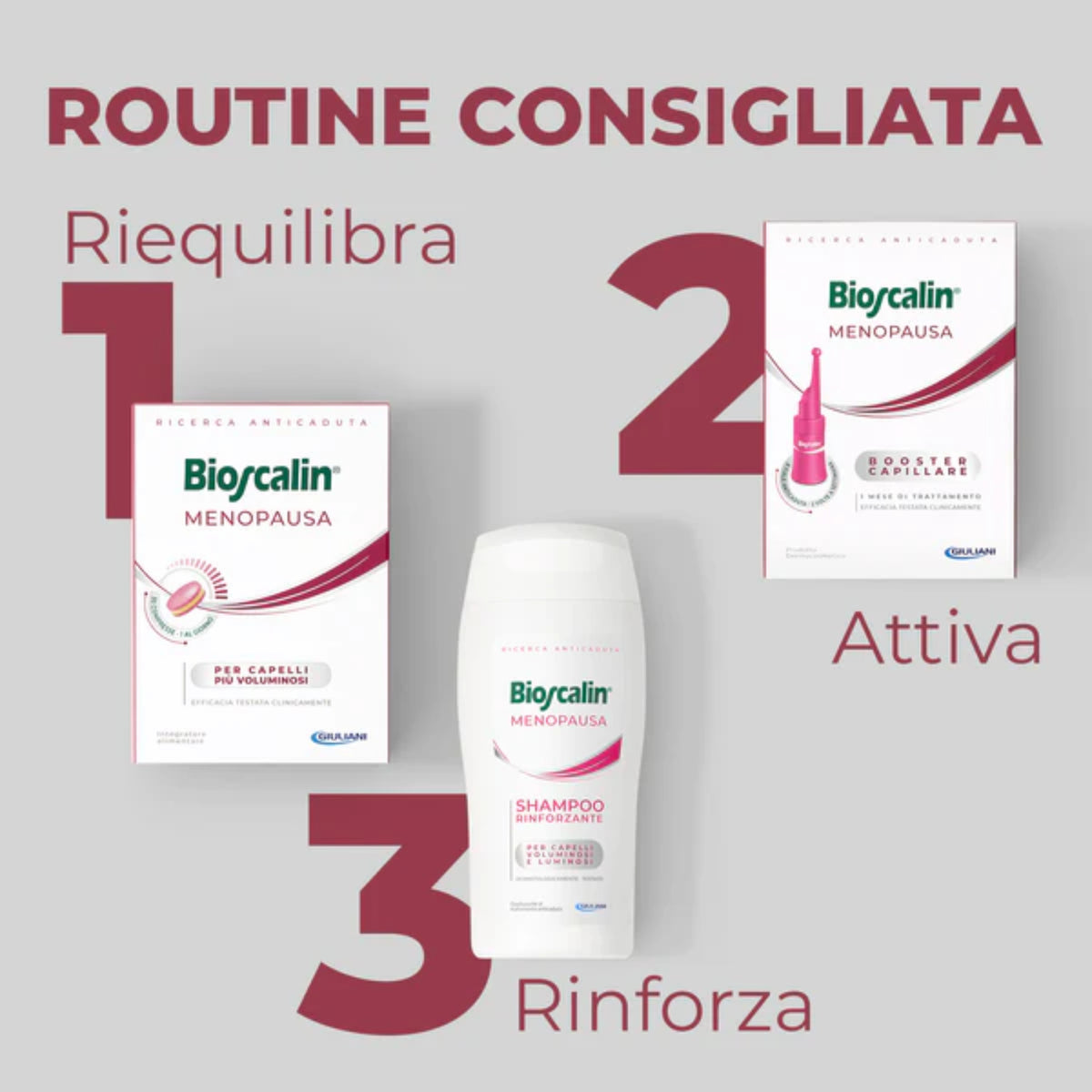 Bioscalin Menopausa compresse routine trattamento capelli donna
