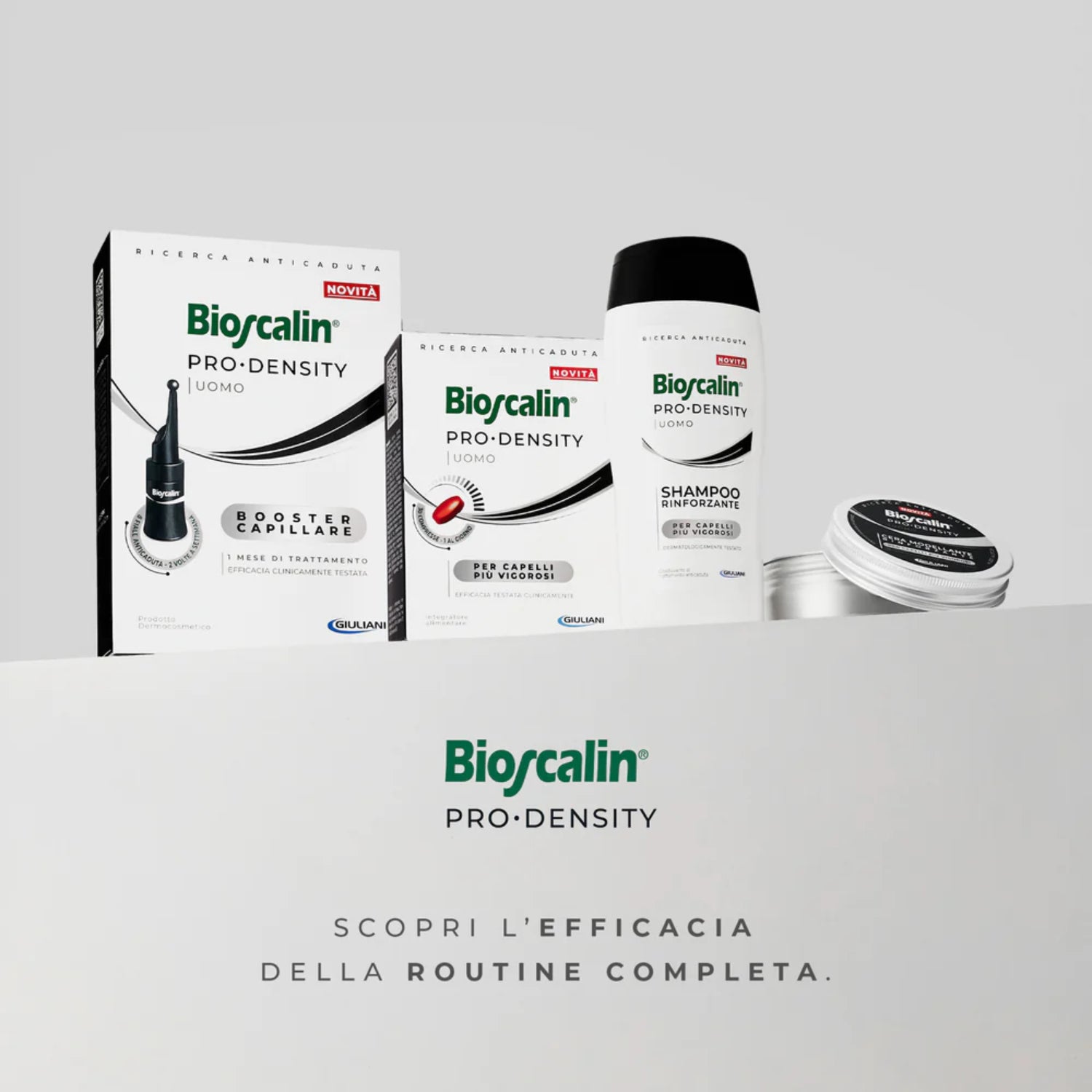 Bioscalin Pro Density linea capelli uomo compresse fiale shampoo 90 compresse