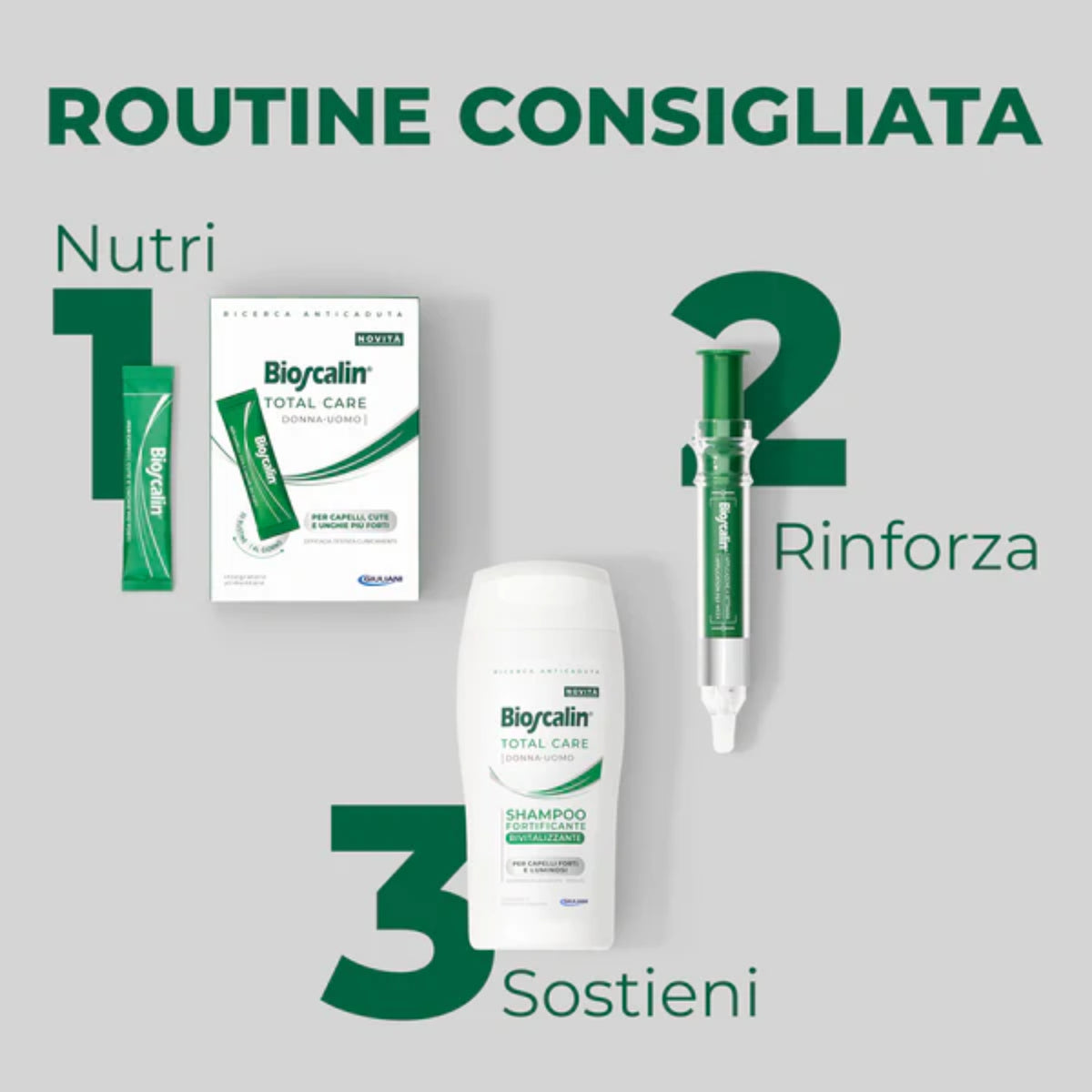 Bioscalin Total Care bustine routine assunzione quotidiana