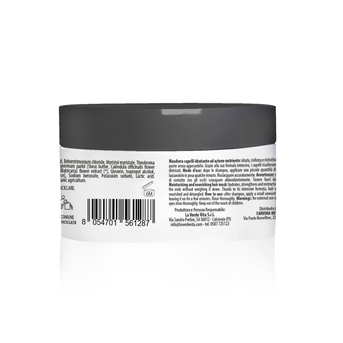 Kalucy Maschera Idratante Capelli 250 ml retro con modo d’uso