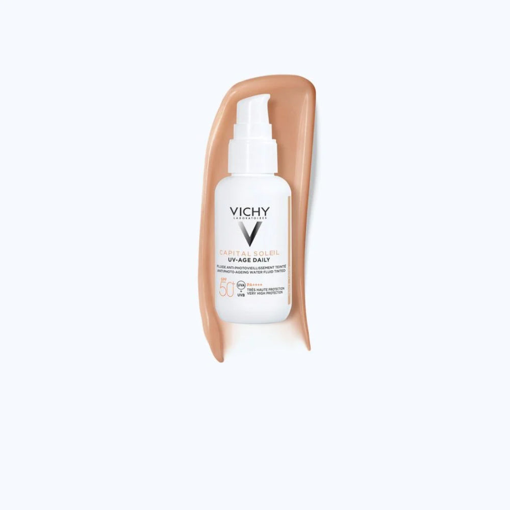 Vichy Capital Soleil UV-Age Daily | Fluido Solare Viso Colorato Light Anti-Età SPF50+ | 40ml