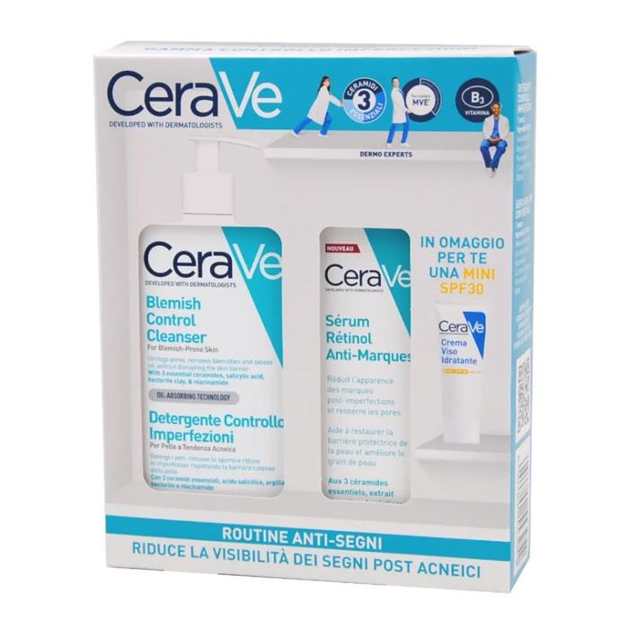 CeraVe | Routine Anti Segni Kit Detergente 236ml + Siero Retinolo 30ml + Mini Crema Omaggio  