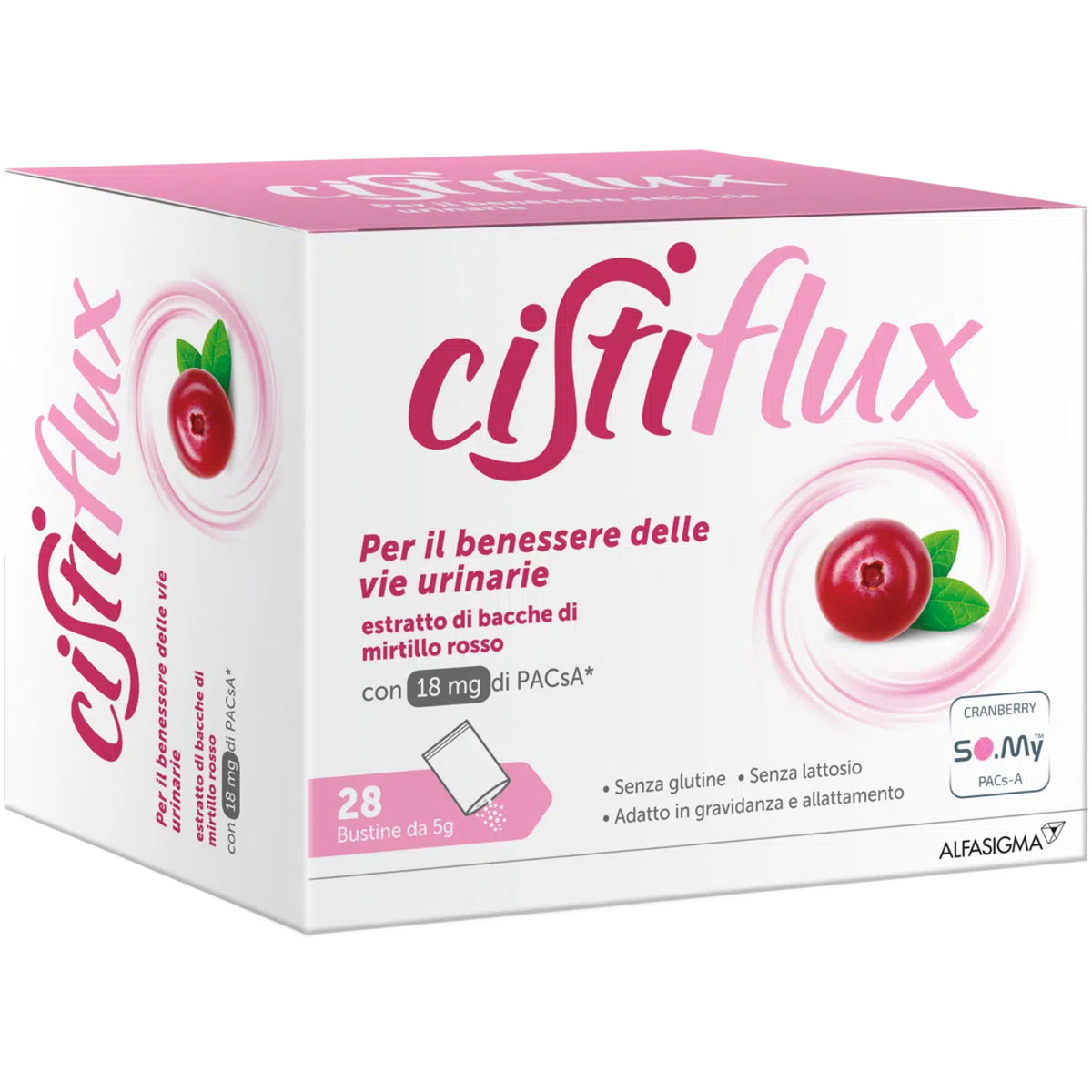 Cistiflux A 18 | Integratore Mirtillo Rosso Vie Urinarie | 28 Bustine  