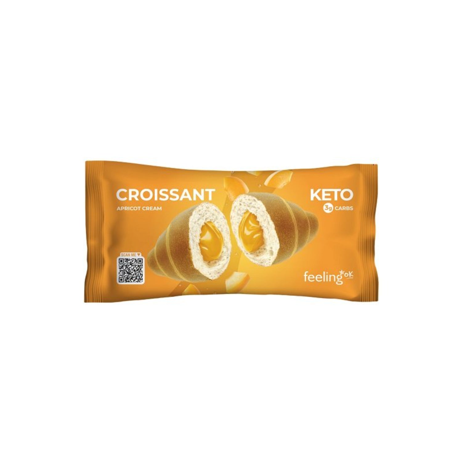 FeelingOk +Protein Croissant Albicocca | Cornetto Proteico Low-Carb | 50 g