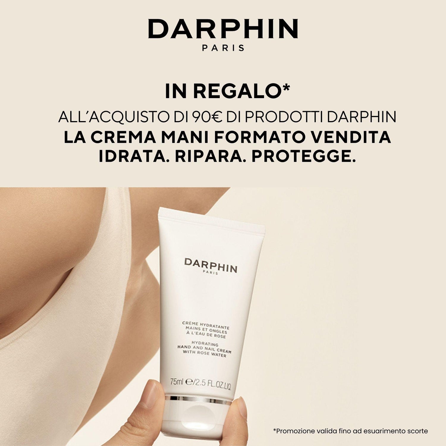 Acquista 90€ di prodotti Darphin, per te in regalo la crema mani formato vendita
