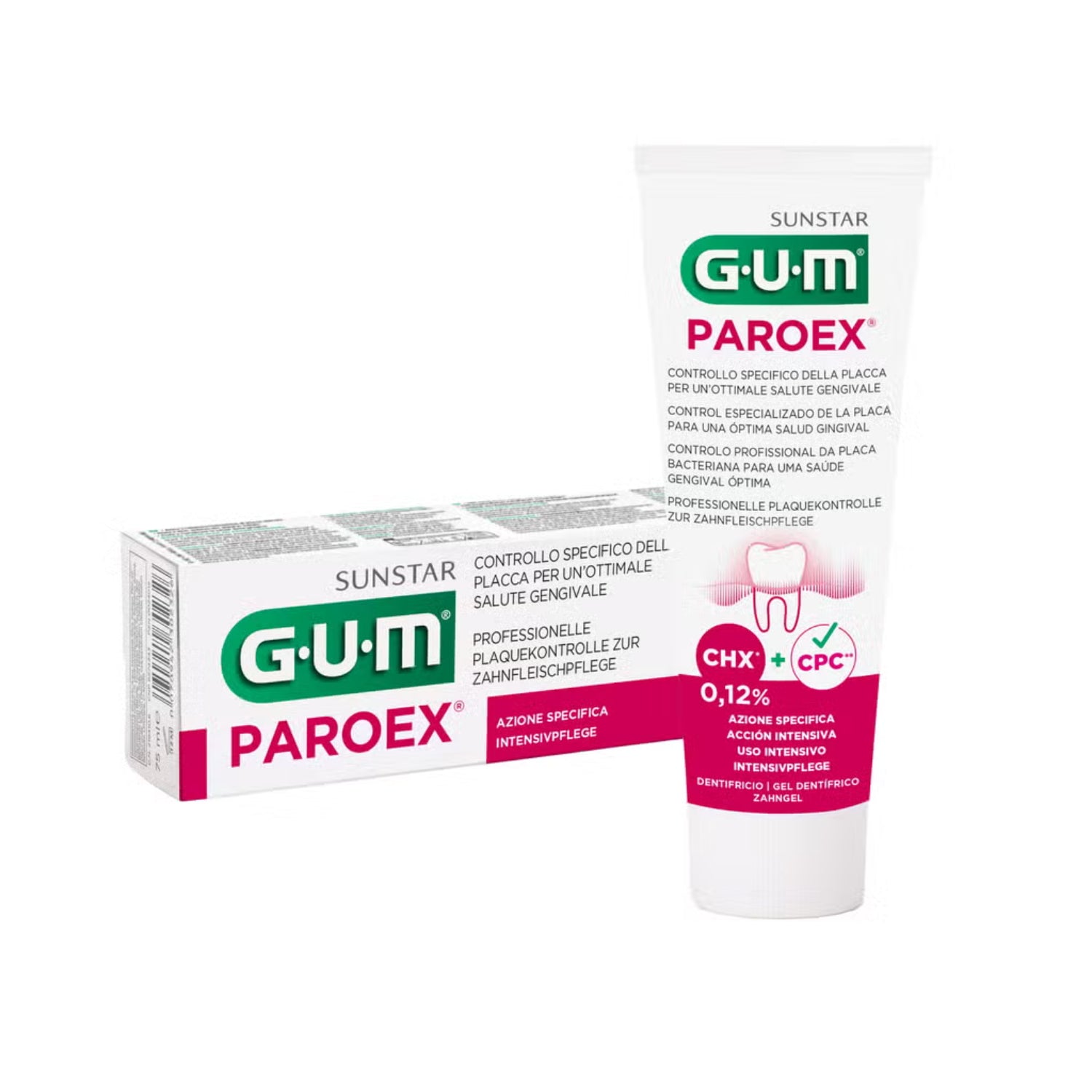 GUM Paroex | Gel Dentifricio ad Azione Potenziata con Clorexidina 0,12% e CPC | 75 ml