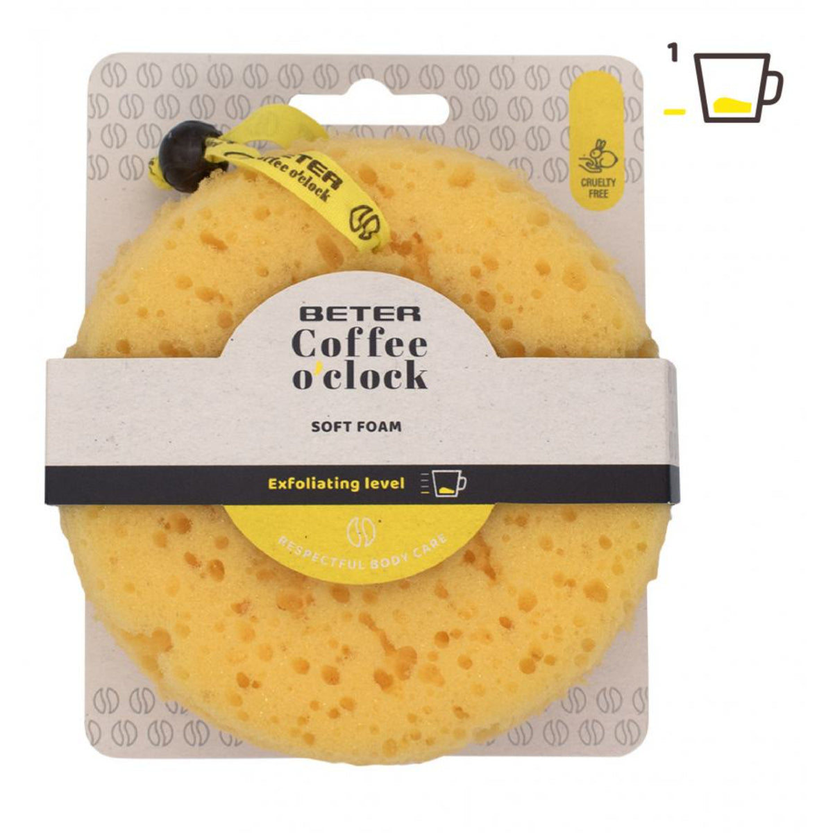 Beter Coffee O'clock Spugna Bagno | Schiuma Poliuretano per Massaggio Corpo | 1 Pezzo  