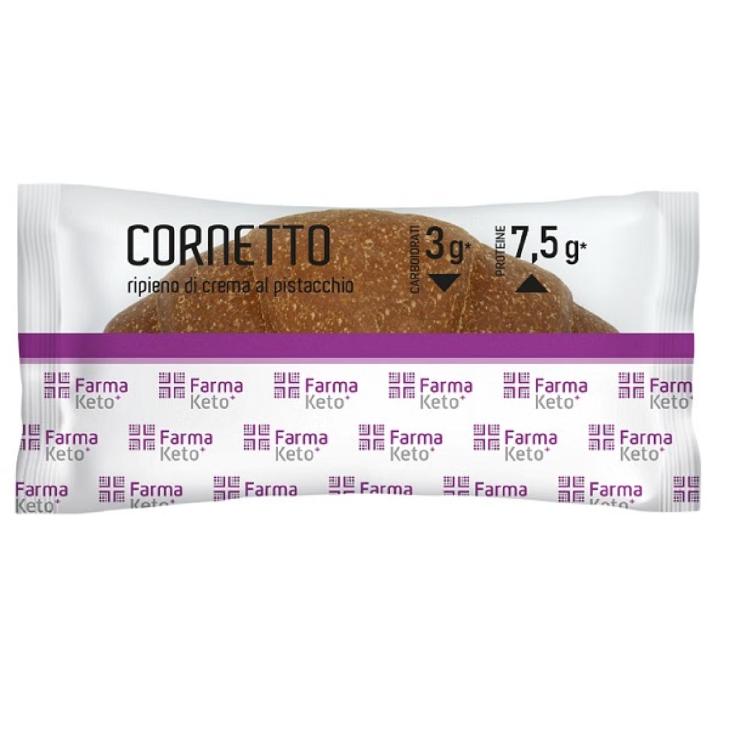 FarmaKeto+ Cornetto Crema Pistacchio | Croissant Proteico Low-Carb | 50 g