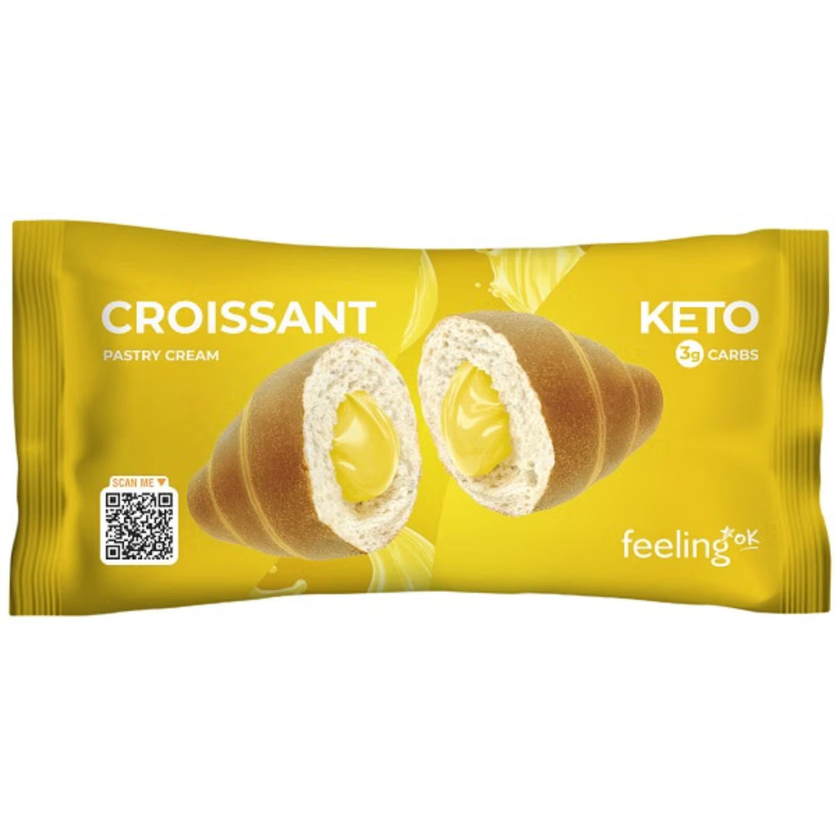 Feeling OK Croissant Crema Pasticcera | Croissant Low Carb | 50 g